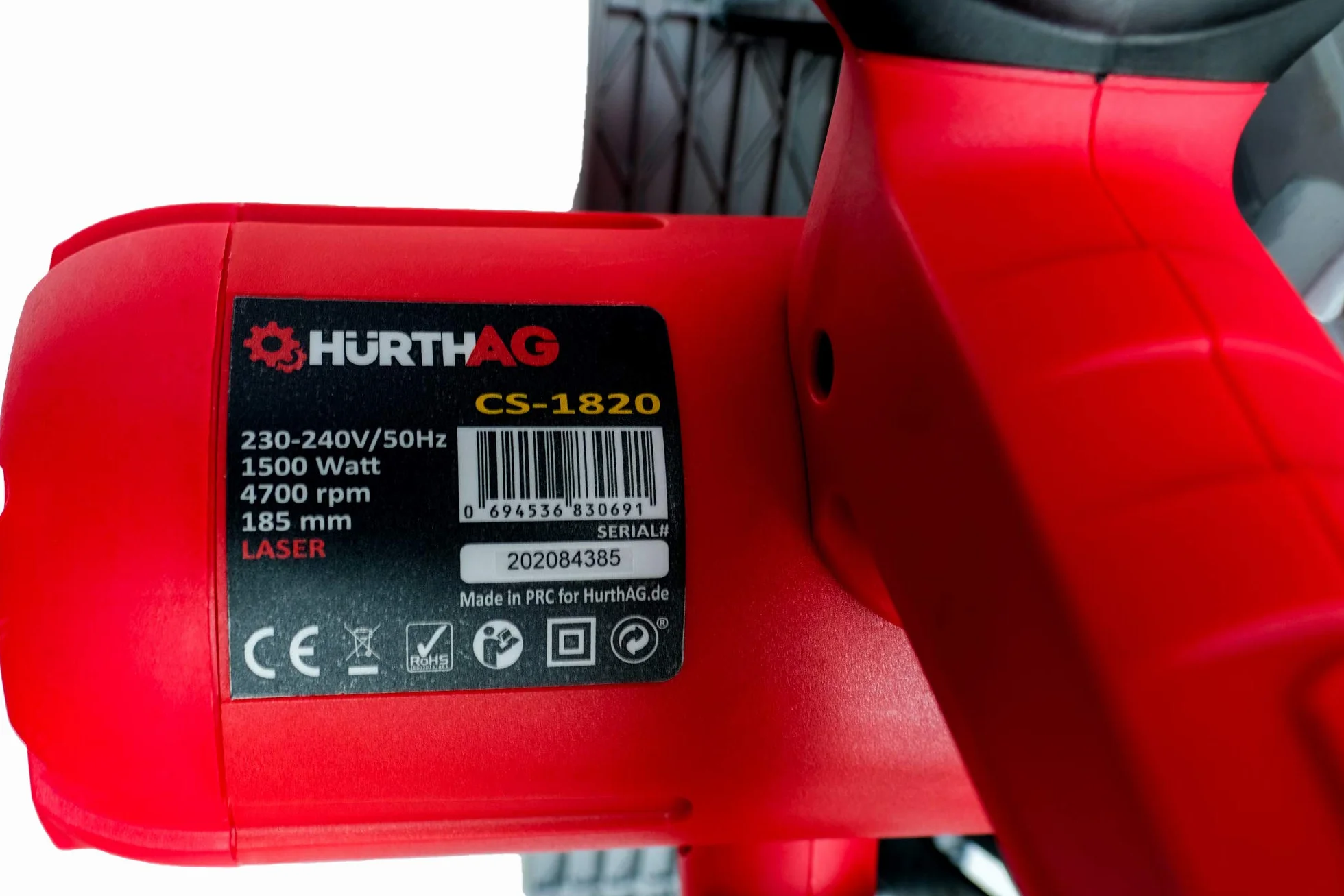 Piła tarczowa 1500 W 4700 RPM ręczna pilarka z prowadnicą laserową HurthAG CS-1820 piła ręczna + 2 tarcze 185 mm 24T+60T do precyzyjnego cięcia