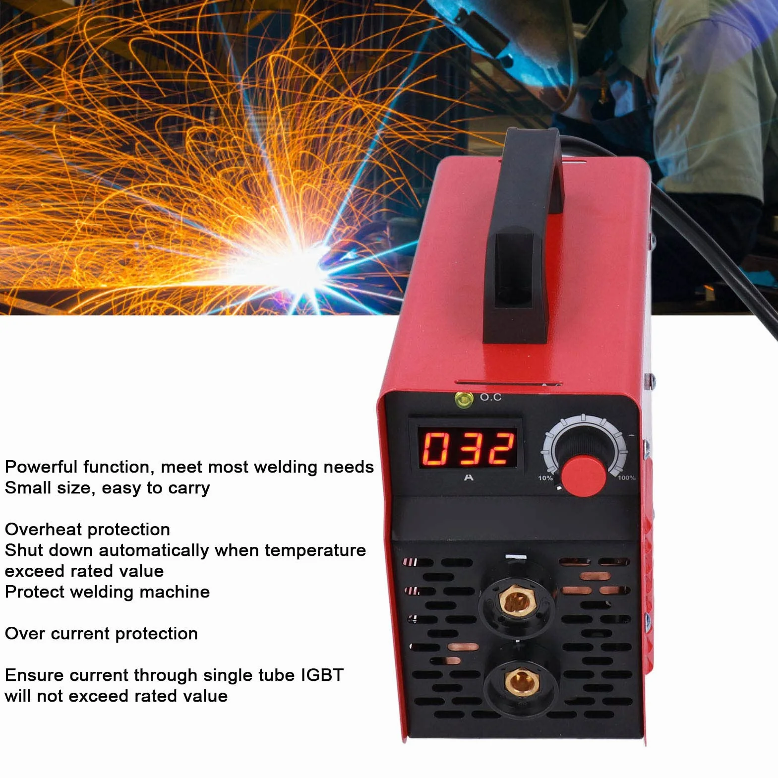 Spawarka łukowa Mini Przenośna Ręczna Spawarka Inwertorowa DC 20-200A ARC200 Wtyczka EU AC220V z Tuleją Okablowania/mosiężnym Uchwytem do Spawania Metali