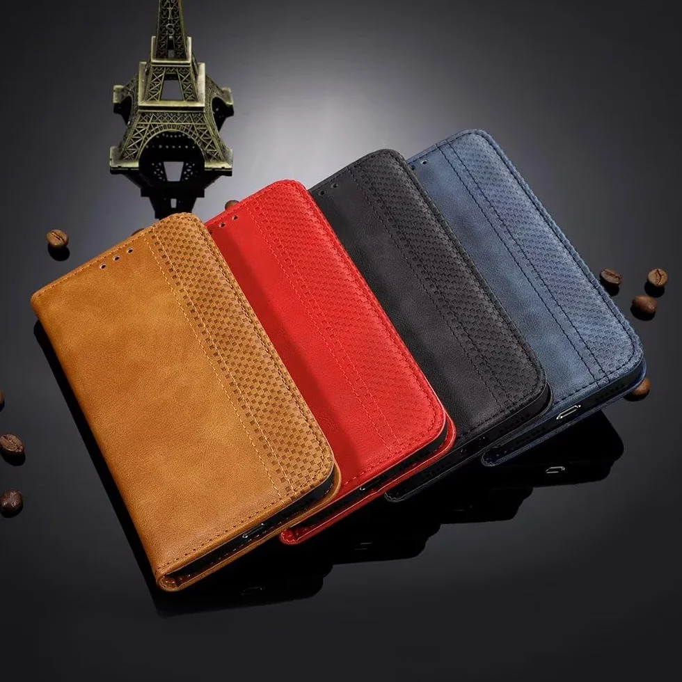 EASSGU Etui do Motorola Moto g56 5G (6,72 cala) z klapką ze skóry PU magnetyczne, 3 gniazda kart, portfel, czarne