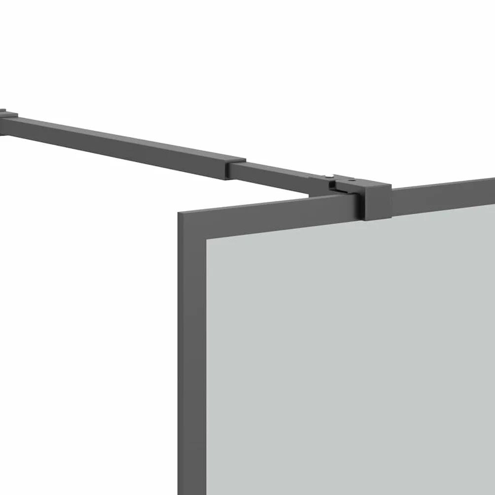 Ścianka prysznicowa Walk-in prysznic 80 x 195 cm, ciemne szkło bezpieczne z aluminiową ramą, regulowana, ochrona przed pryskaniem, stabilny drążek mocujący do łazienki, niszy, ścianka