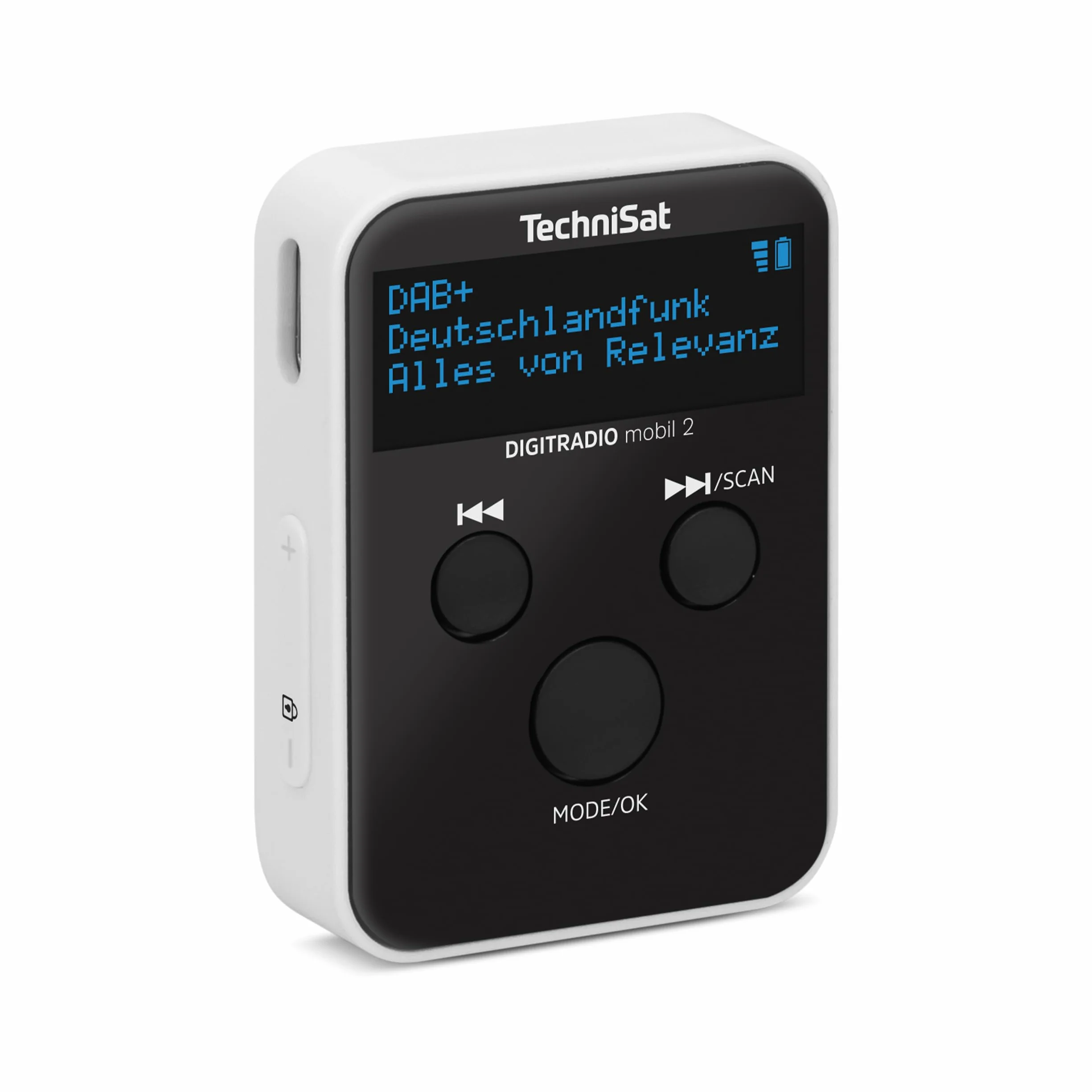 TechniSat Digitradio mobilne 2 przenośne radio DAB+ FM z wbudowanym akumulatorem OLED czarno-białe