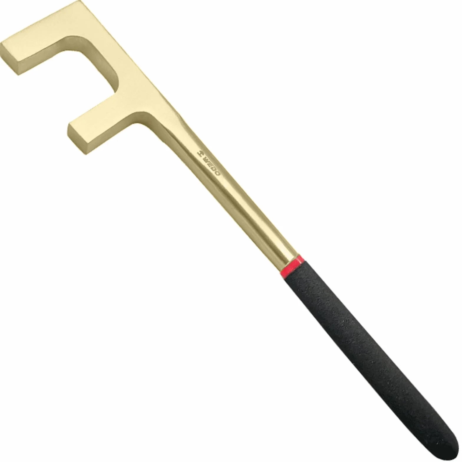 WEDO Klucz do uchwytu zaworu nieparkingowego typu F z plastikowym uchwytem, klucz bezpieczeństwa bez iskier, brąz aluminiowy, standard DIN, certyfikat BAM i FM, 1,18 cala, szerokość 30 mm