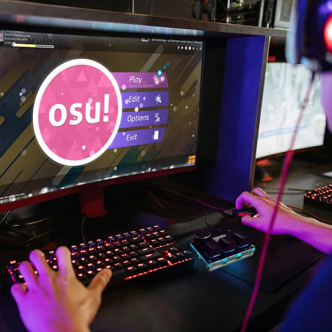 BTXETUEL Z klawiaturą SayoDevice O3C OSU z szybkim wyzwalaczem, przełącznikiem Halla, magnetycznym przełącznikiem liniowym, przyciskiem i ekranem, kopiowaniem wklejania, shotcut, makro Hotswap Mini