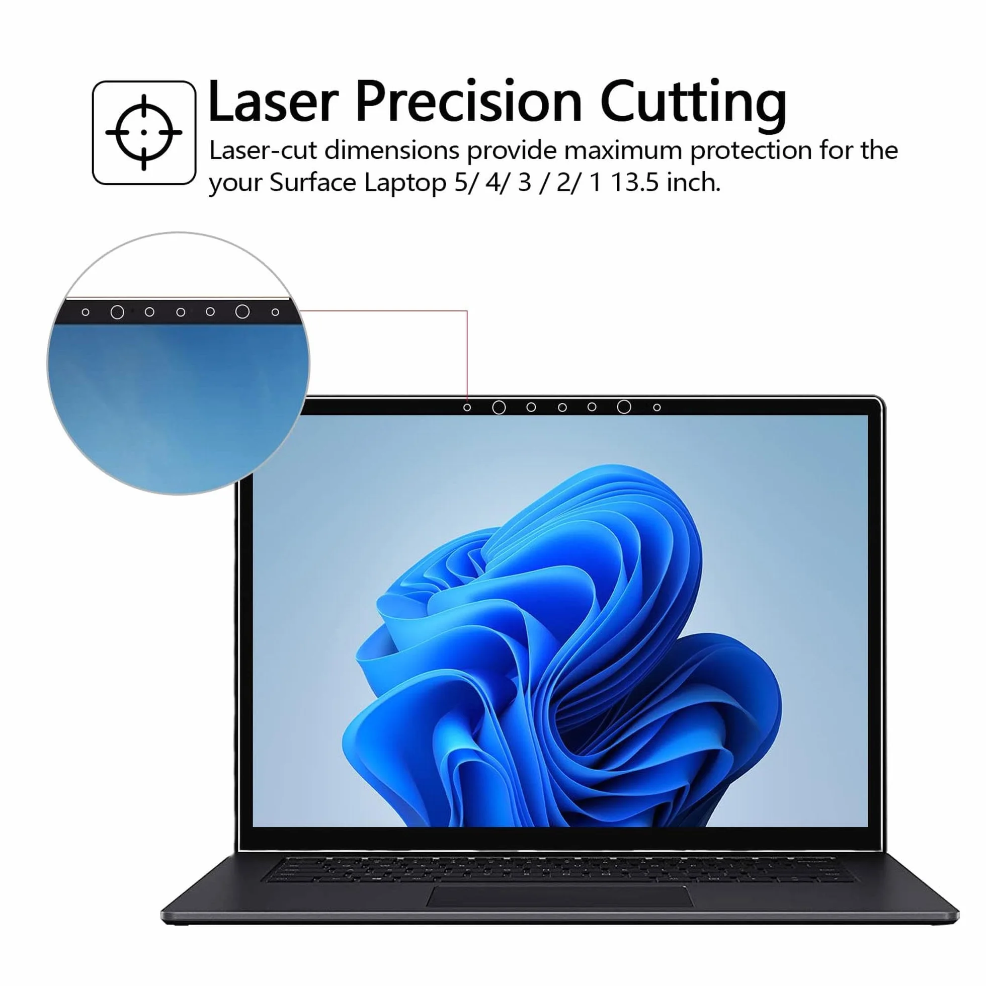 MEGOO Ochraniacz ekranu do laptopa Surface 6/5/4/3/2/1 - 13,5 cala, kompatybilny z Microsoft Surface, szkło hartowane, łatwa instalacja, ultra przezroczysty ekran