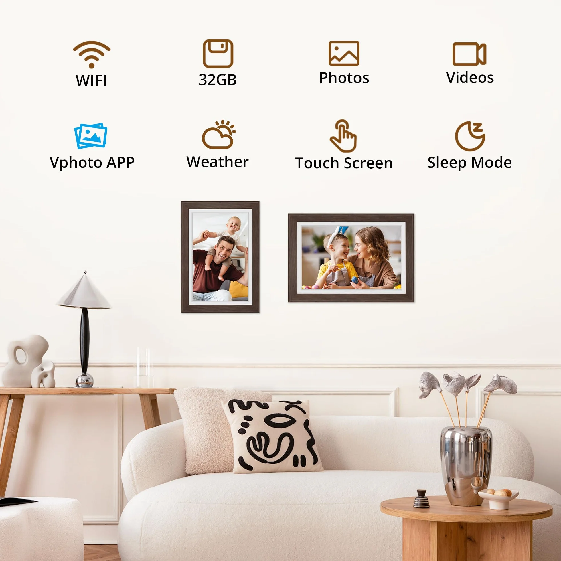 Dragon Touch Cyfrowa ramka na zdjęcia WiFi 10-calowy ekran dotykowy IPS 32 GB