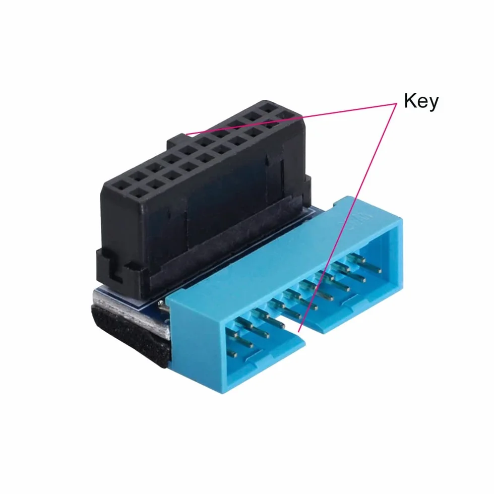 Adapter kątowy USB 3.0 20Pin 19Pin męski na żeński 90 stopni