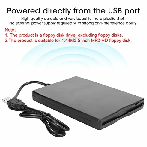 Przenośny Czytnik Dyskietek USB 3,5 Cala, Zewnętrzna Stacja Dyskietek do Laptopa