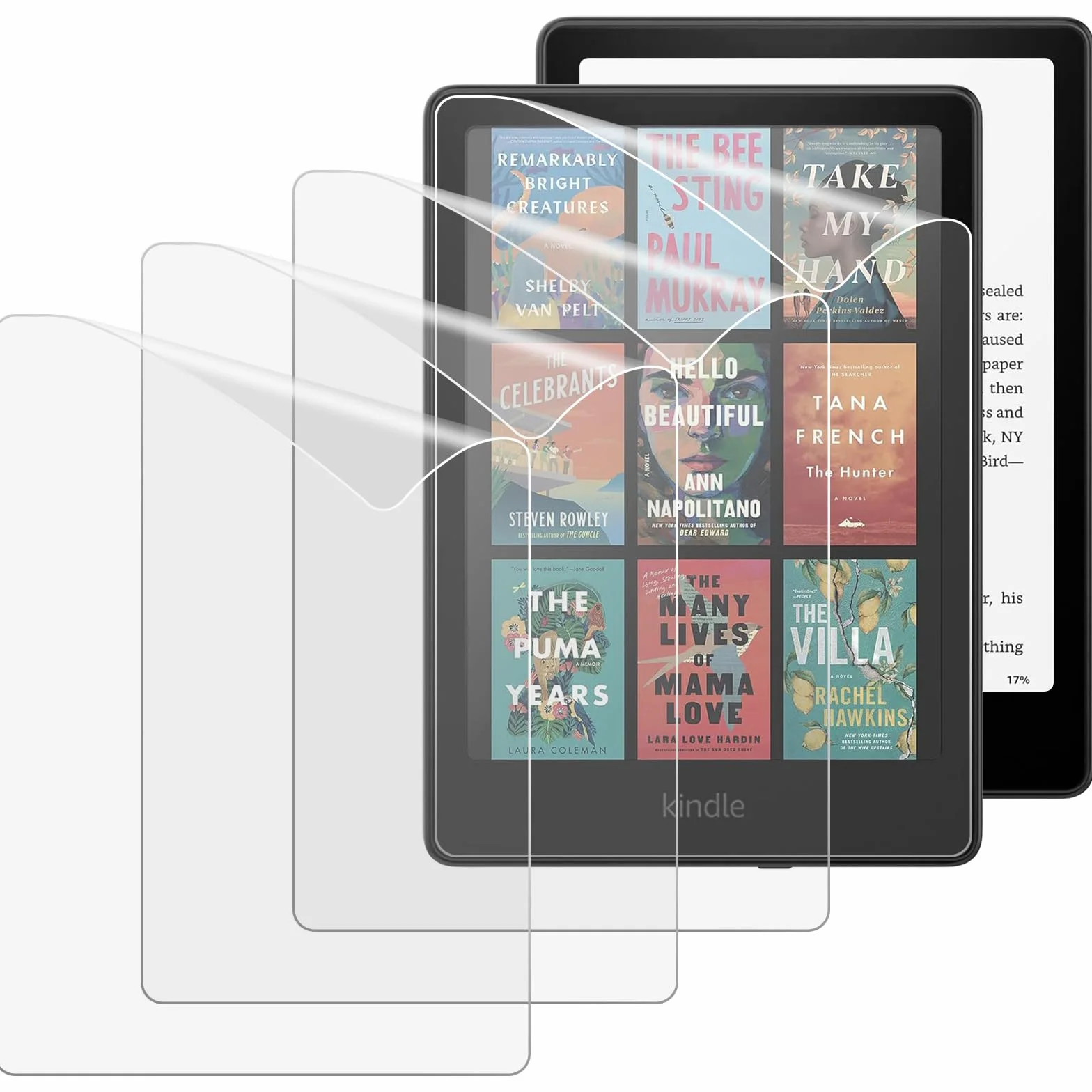 MoKo 4 Pack Screen Protector for 7" 12th Signature Edition eReader 2024, Anti-Glare Matte PET Film for Boox Go 7, Kobo Aura 2