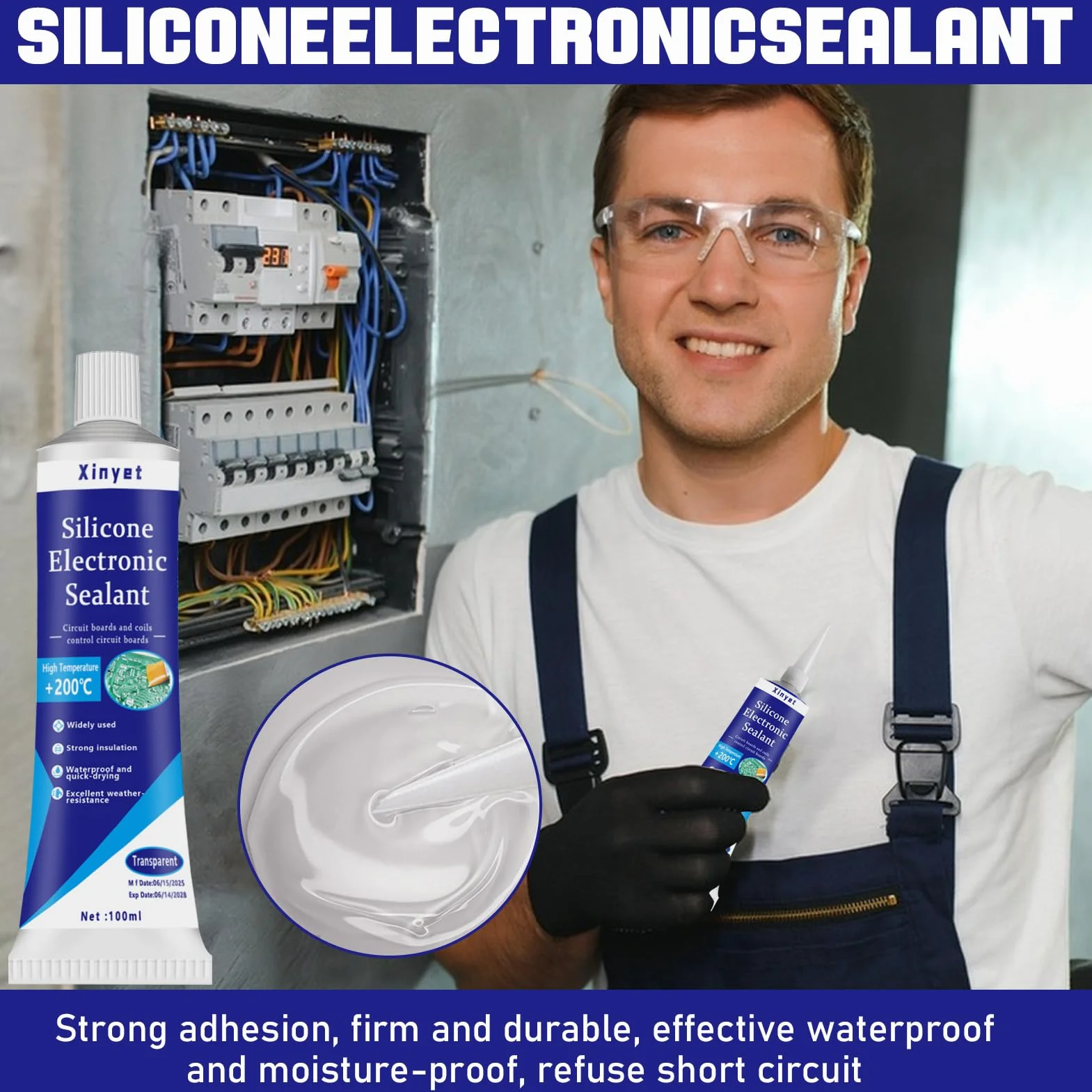 Żel elektryczny, 100 ml, płynna izolacja elektryczna, wodoodporna i szybkoschnąca, odpowiednia do płytek drukowanych, kart kontrolnych