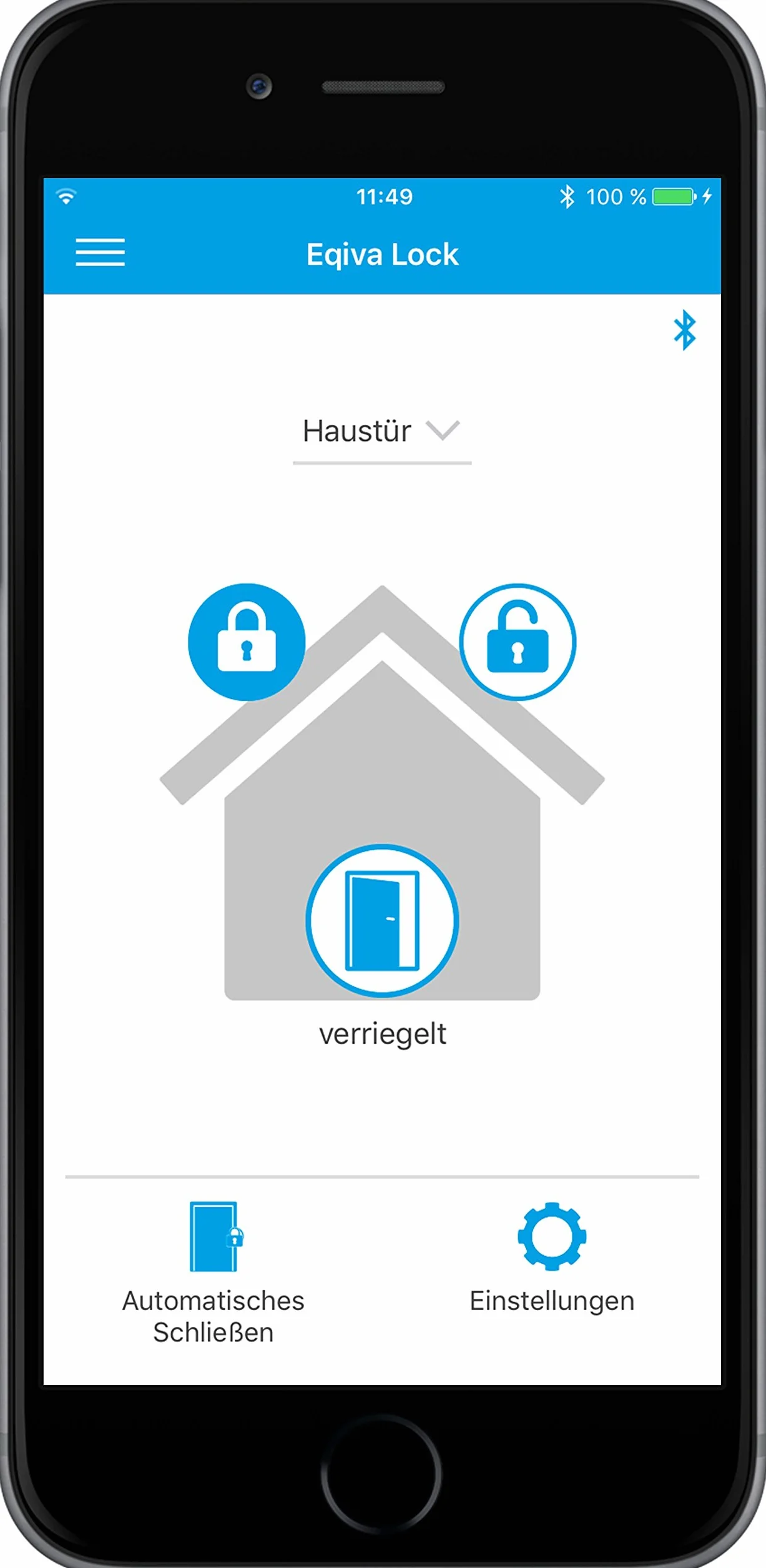 eqiva Napęd inteligentnego zamka drzwi Bluetooth, biały, 142950A0, 5,6 x 5,2 x 11,4 cm
