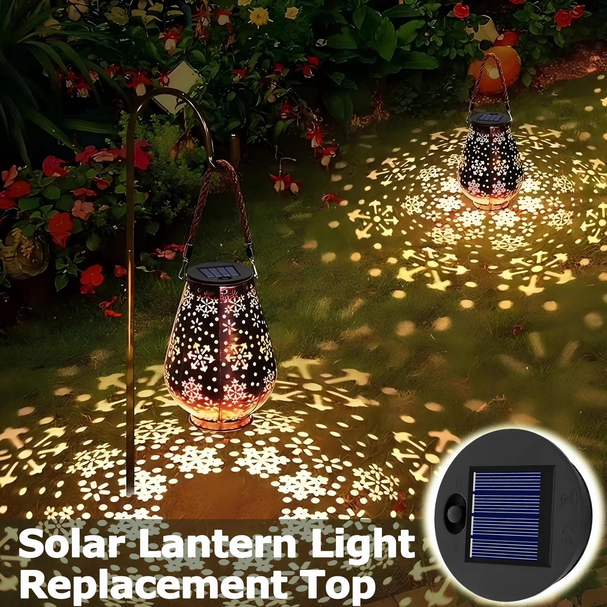Wymienna górna część lampy solarnej 7 cm do lampionów zewnętrznych, 1,2 V 600 mAh, wodoodporność IP44 z ciepłym światłem, wymienna górna jednostka solarna LED do zewnętrznej lampy ogrodowej, 4 szt