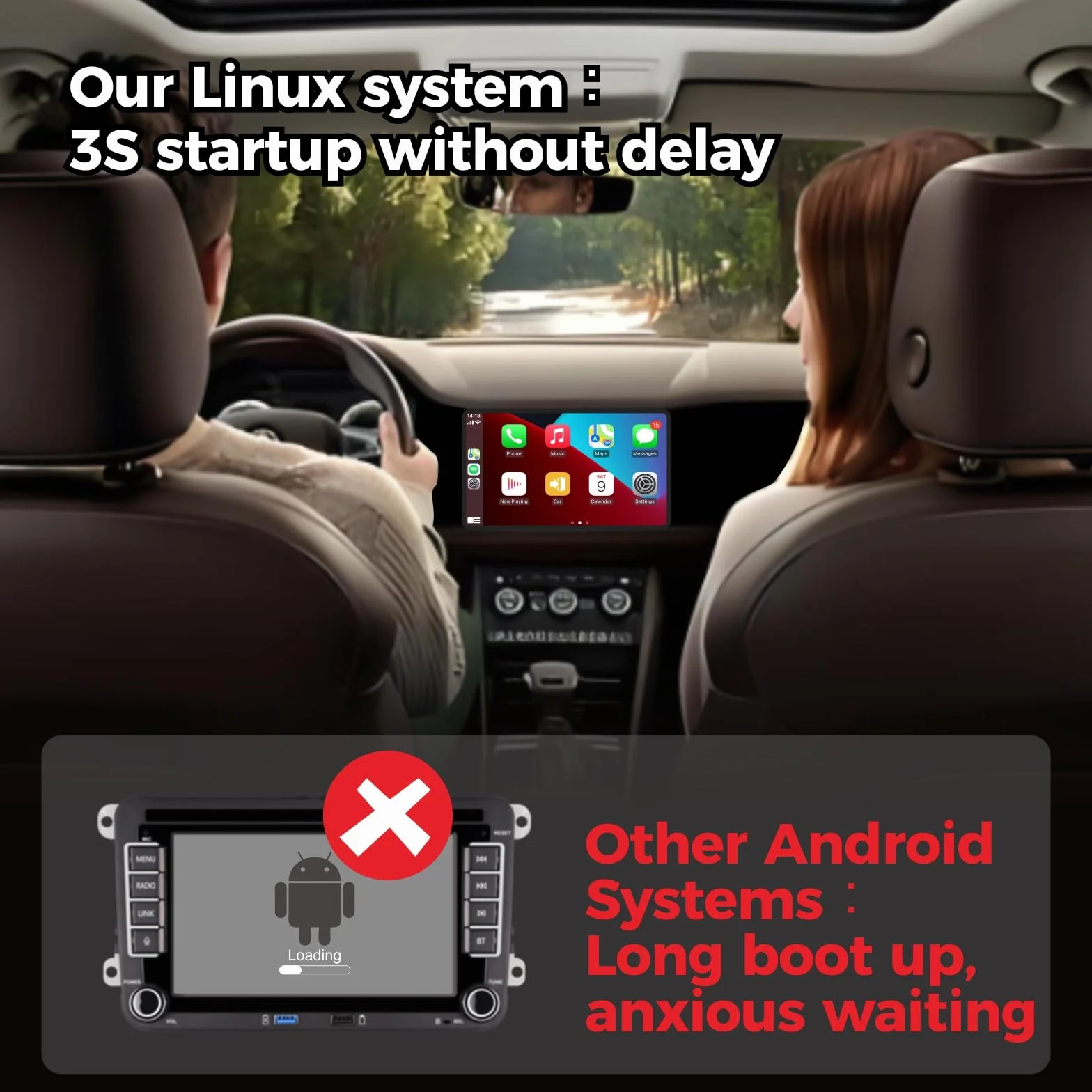 Radio samochodowe Plug & Play RCD330 z CarPlay Android Auto Bluetooth FM do VW Golf 5 6 Passat Jetta Polo