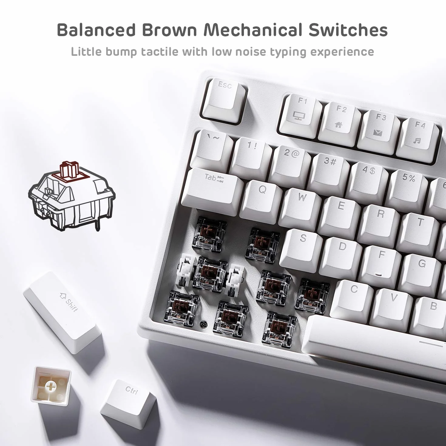 RK ROYAL KLUDGE Sink87G RGB Wireless TKL mechaniczna klawiatura do gier, 87 klawiszy, brązowe przełączniki