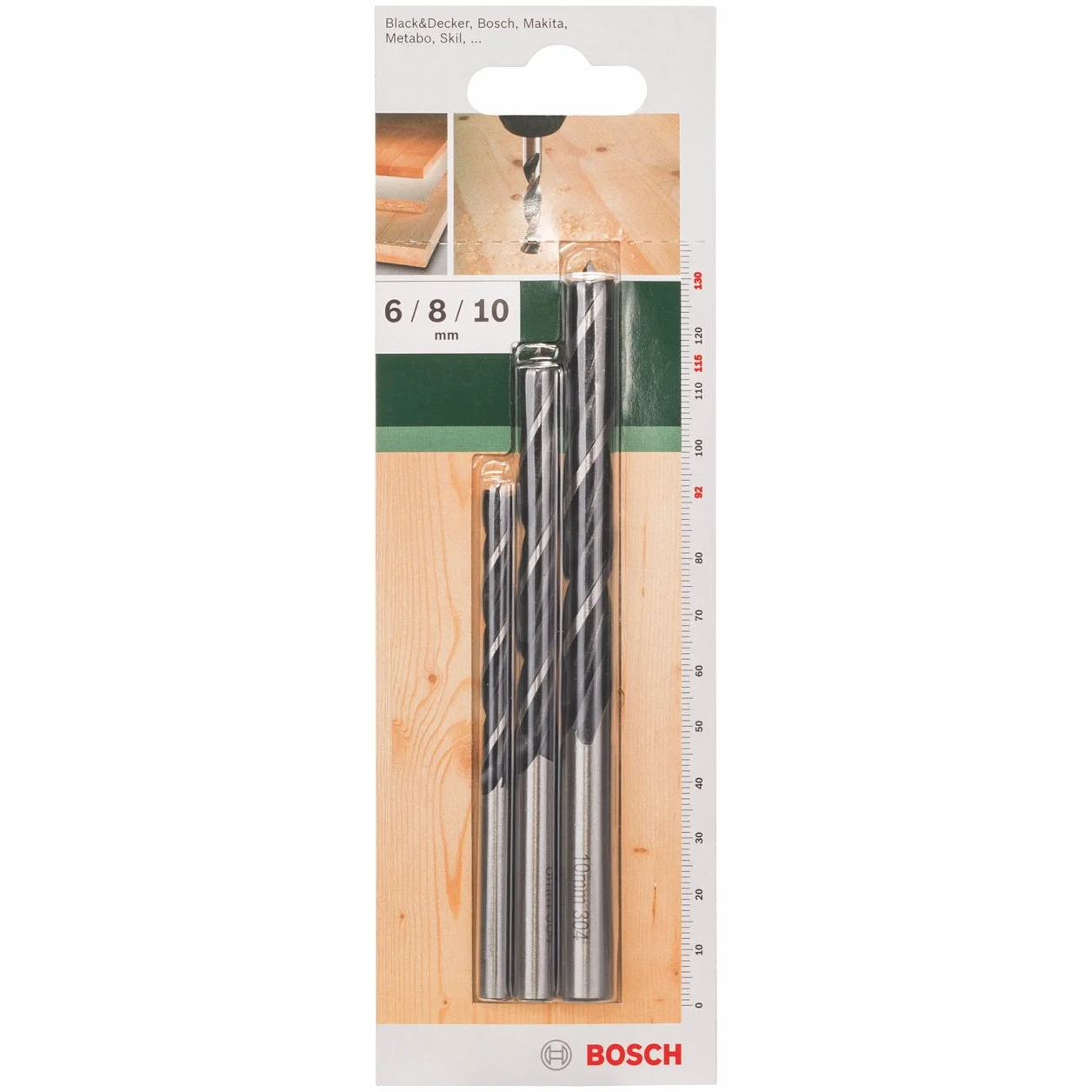 Bosch 2609255308 zestaw wierteł do drewna (3 sztuki) - cylindryczny