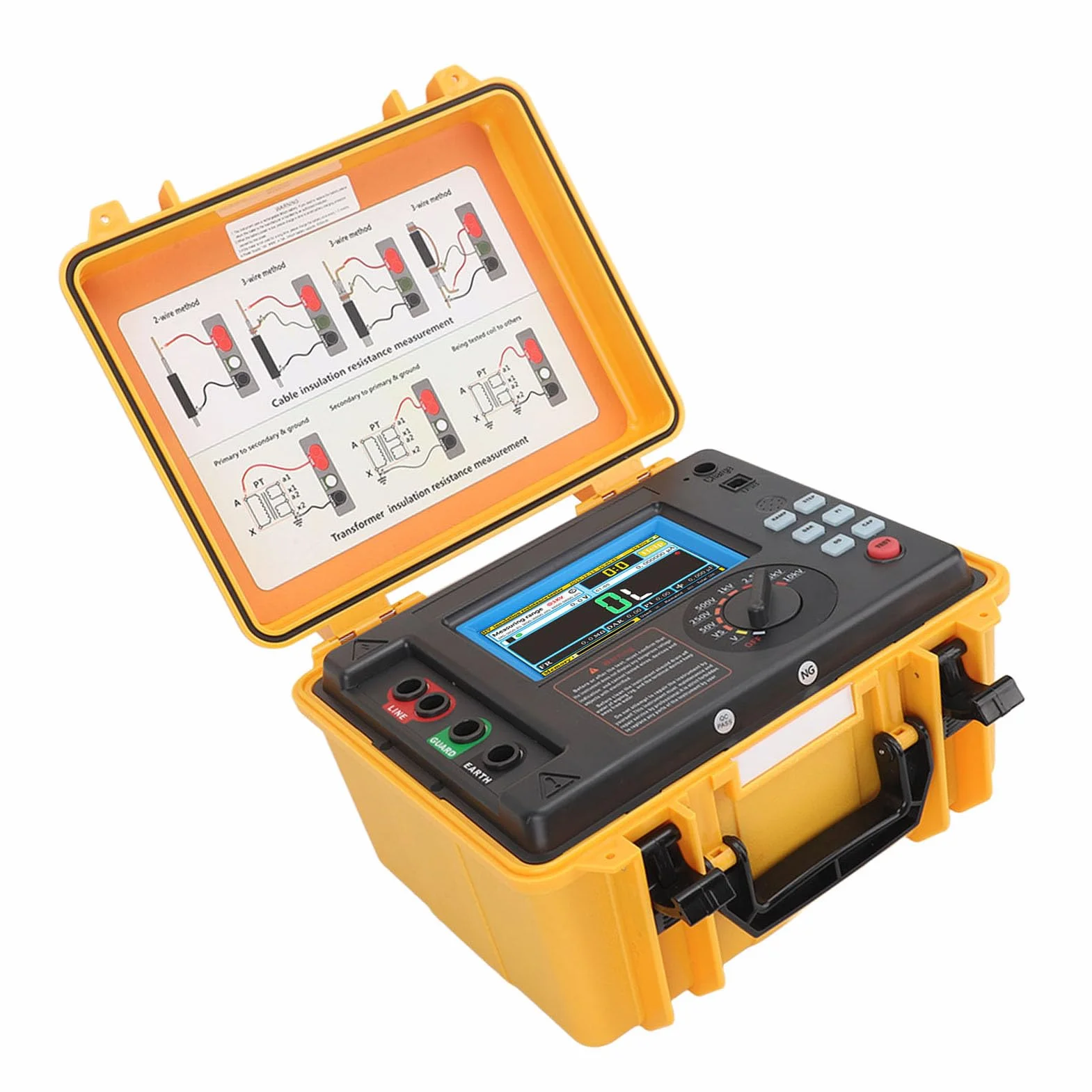 Cyfrowy Tester Rezystancji Izolacji 10KV Megohmmeter z funkcją Przesyłania Danych LCD i USB, Twardym Obudowie, Projektowanie Energii (wtyczka UE)