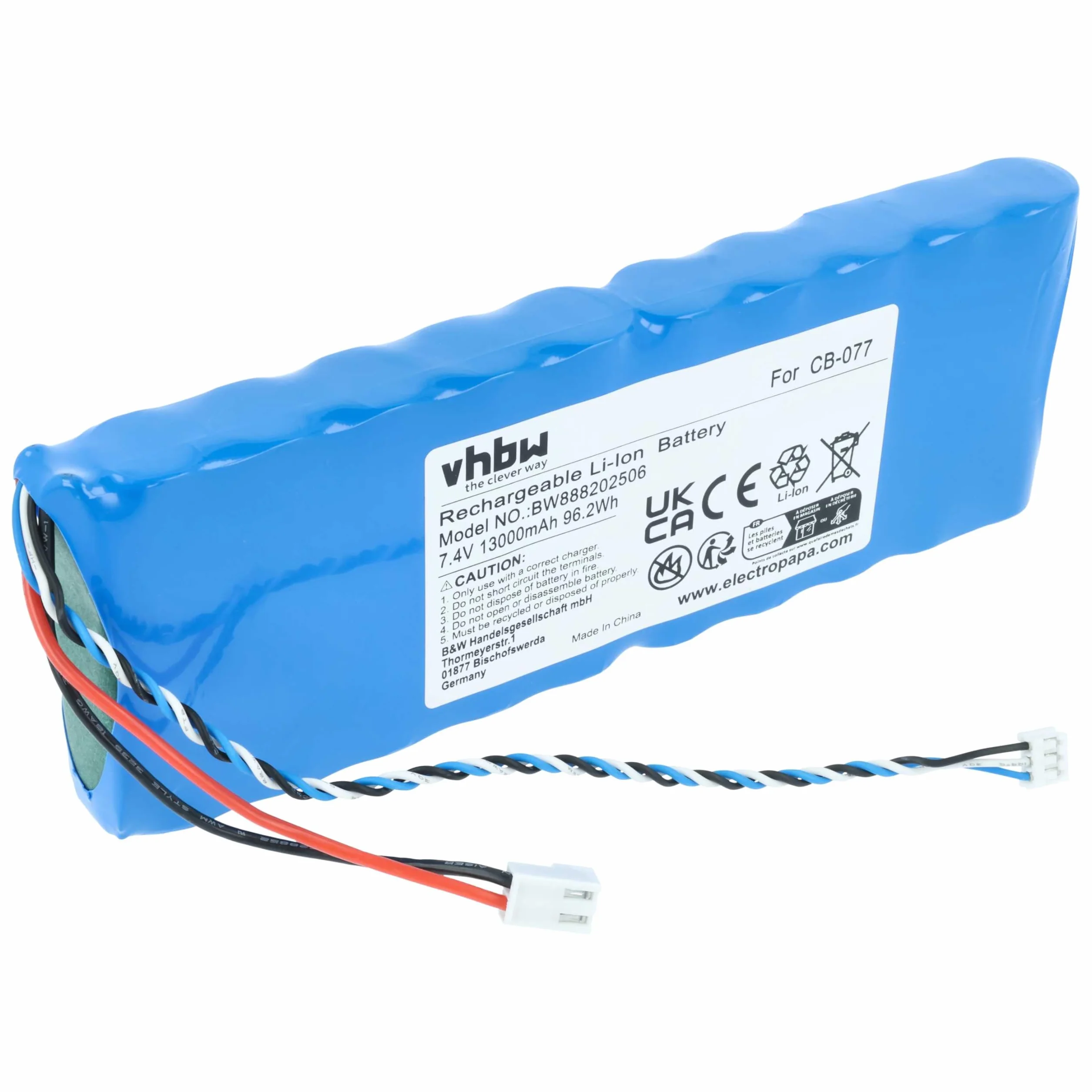 vhbw wymienny akumulator do Promax CB-077 do narzędzi pomiarowych (13000mAh, 7,4V, Li-ion)