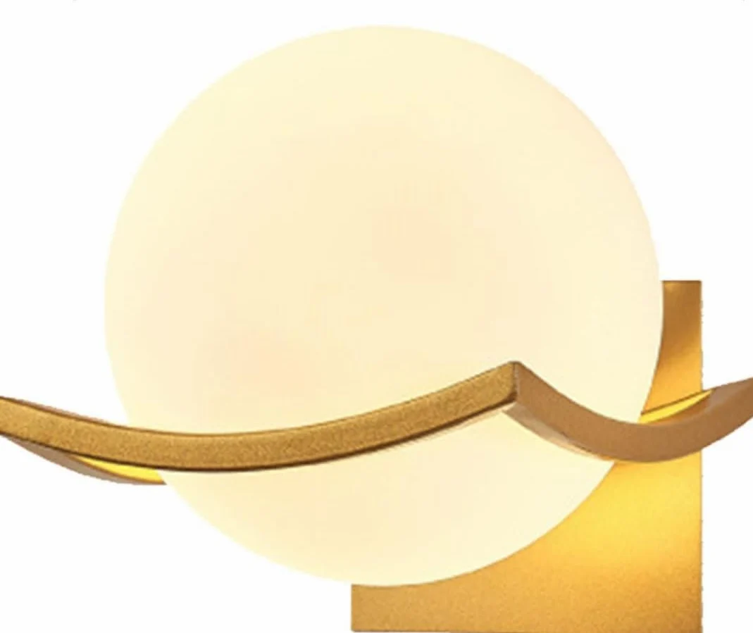 Szklana kula lampa ścienna biały globus kinkiet elegancki zamontowany oprawa oświetleniowa, do salonu