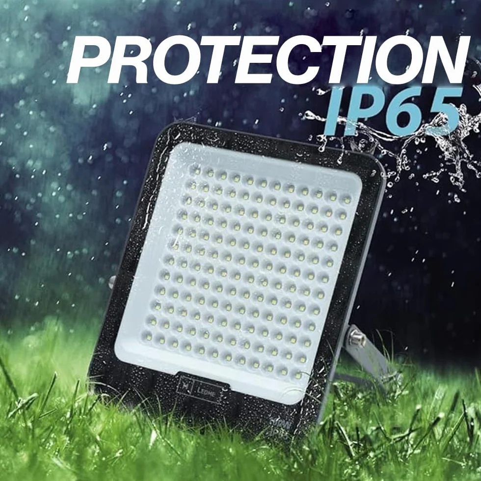 M Ledme - Napoli Plus reflektor LED 100 W, 12 000 lumenów, IP65 możliwość ściemniania, barwa zimnej światła (6000 k), oświetlenie zewnętrzne, do użytku w ogrodzie, na podwórku, parkingu, hotelu,
