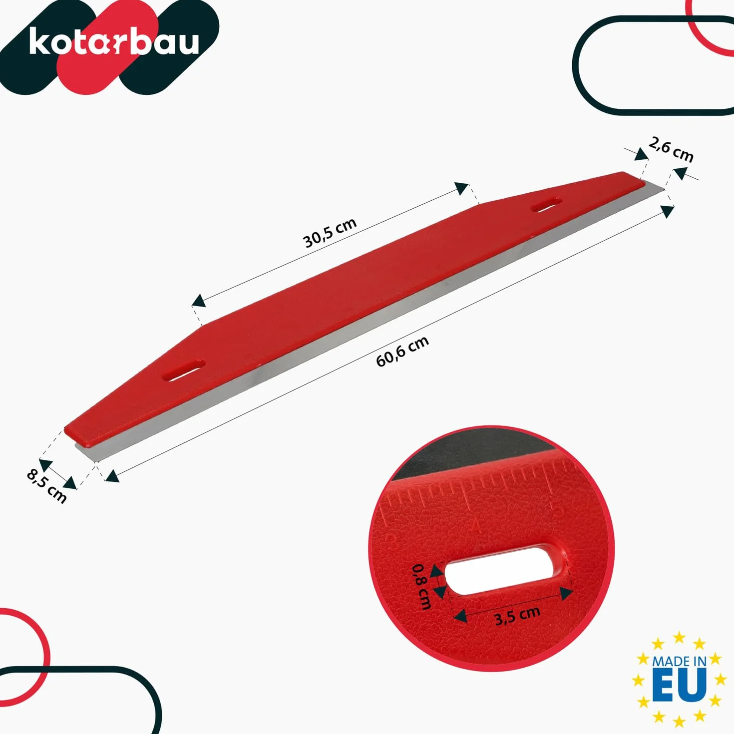 KOTARBAU Linijka do tapet ze stali nierdzewnej 600 mm do odrywania tapety