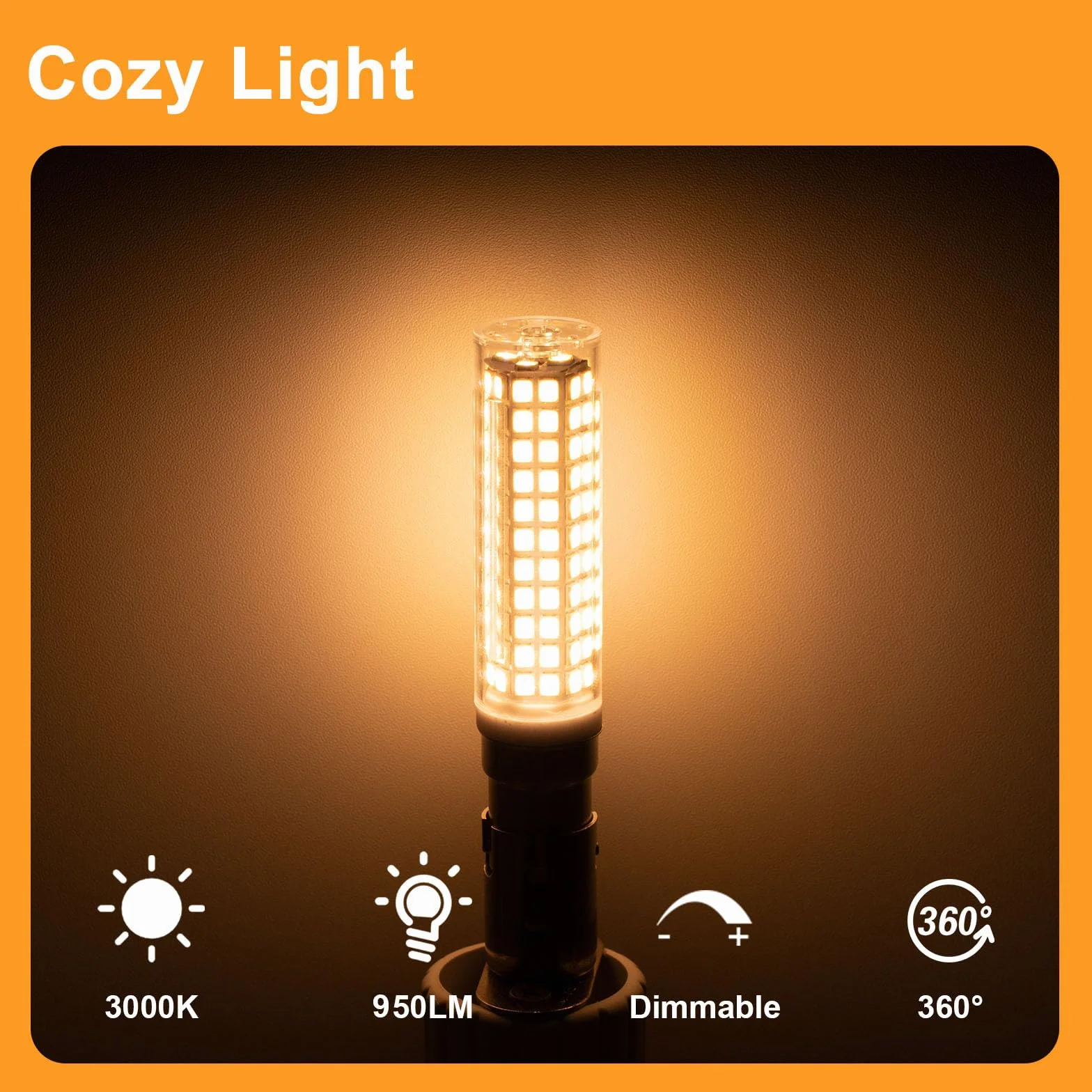 B15D żarówka LED z możliwością ściemniania, 230 V, 10 W, zastępuje żarówkę 70 W-100 W, ciepła biel, 3000 K, 950 lm, podwójny styk, bagnet, super jasne żarówki, 2 sztuki