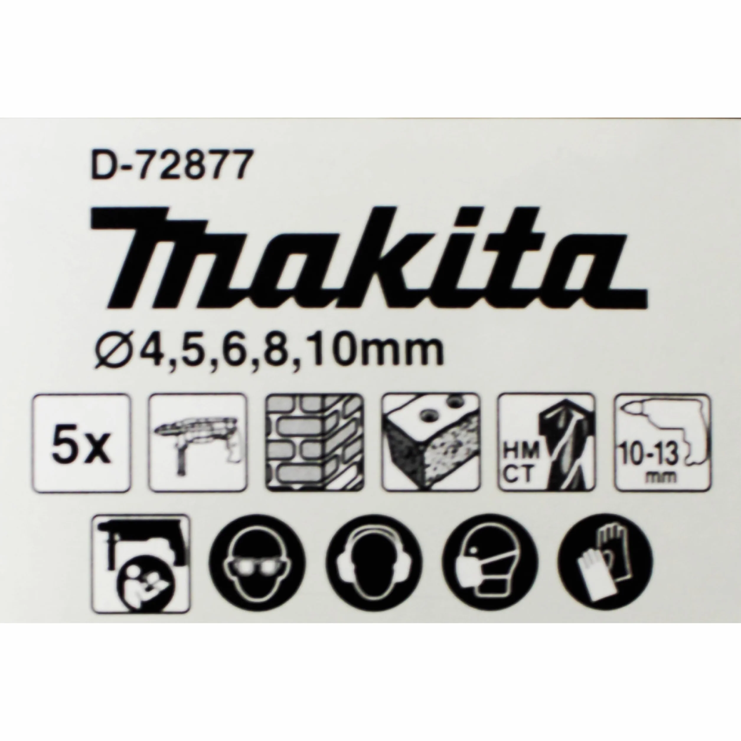 Makita D-72877 TCT zestaw wierteł 5-częściowy prosty