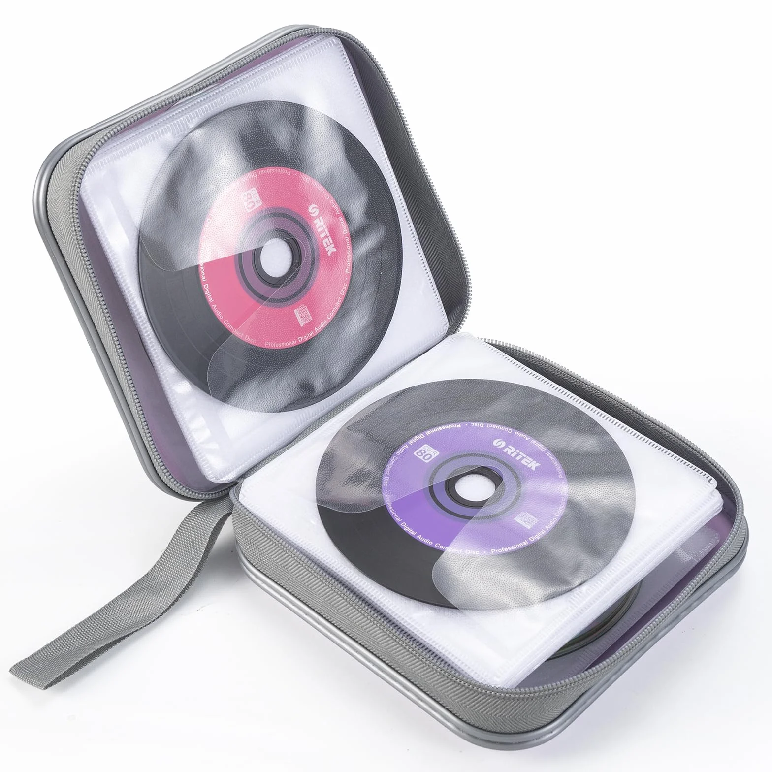 Etui na płyty CD 48 pojemnościowa twardopłastowa przenośna obudowa na DVD z ochronnym zamkiem Lavender