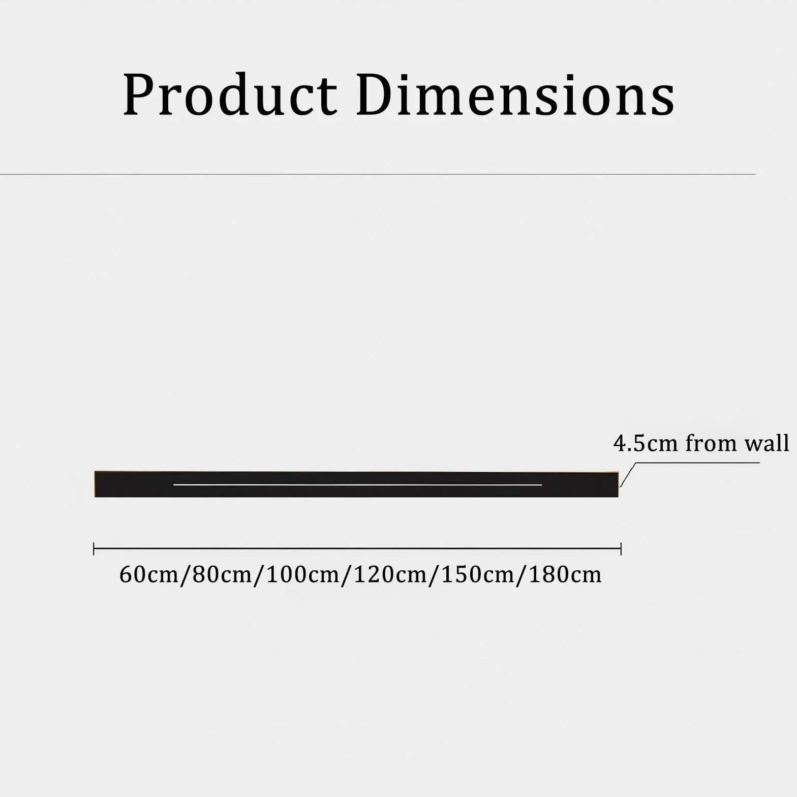 LED Kinkiety ścienne nowoczesne minimalistyczne długie kinkiety metalowe akrylowe wewnętrzne oświetlenie do sypialni nocnej salonu schody korytarz (czarny neutralny światło, 180 cm)