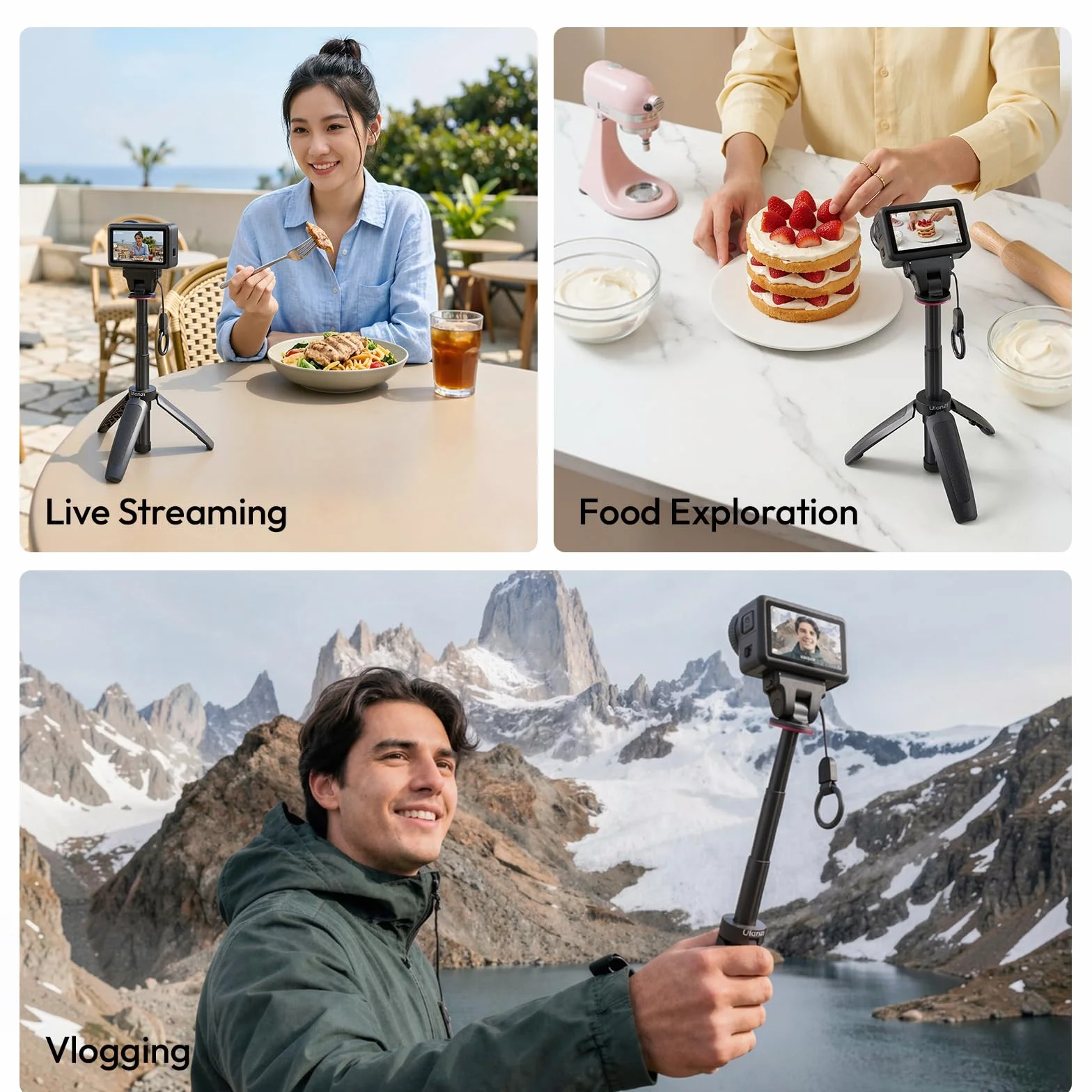 ULANZI MT99 Mini statyw magnetyczny szybkie zwalnianie DJI Osmo Action 6 Nano 2 w 1 26 cm teleskopowy 3-sekcyjny