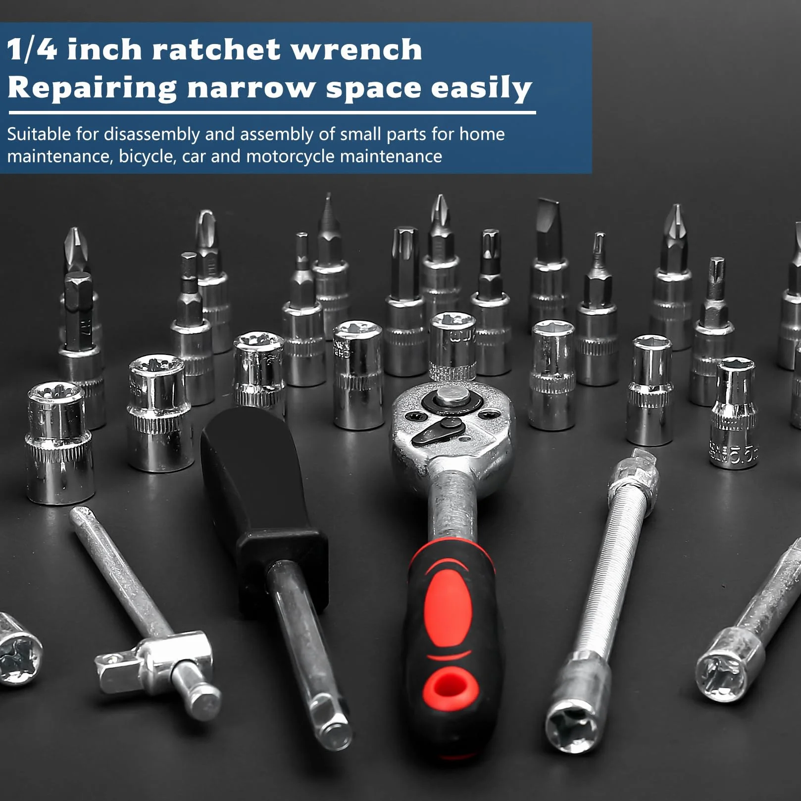 Zestaw kluczy nasadowych 1/10, 2 cm, śrubokręt, grzechotka, przedłużki, narzędzia samochodowe, narzędzia mechaniczne