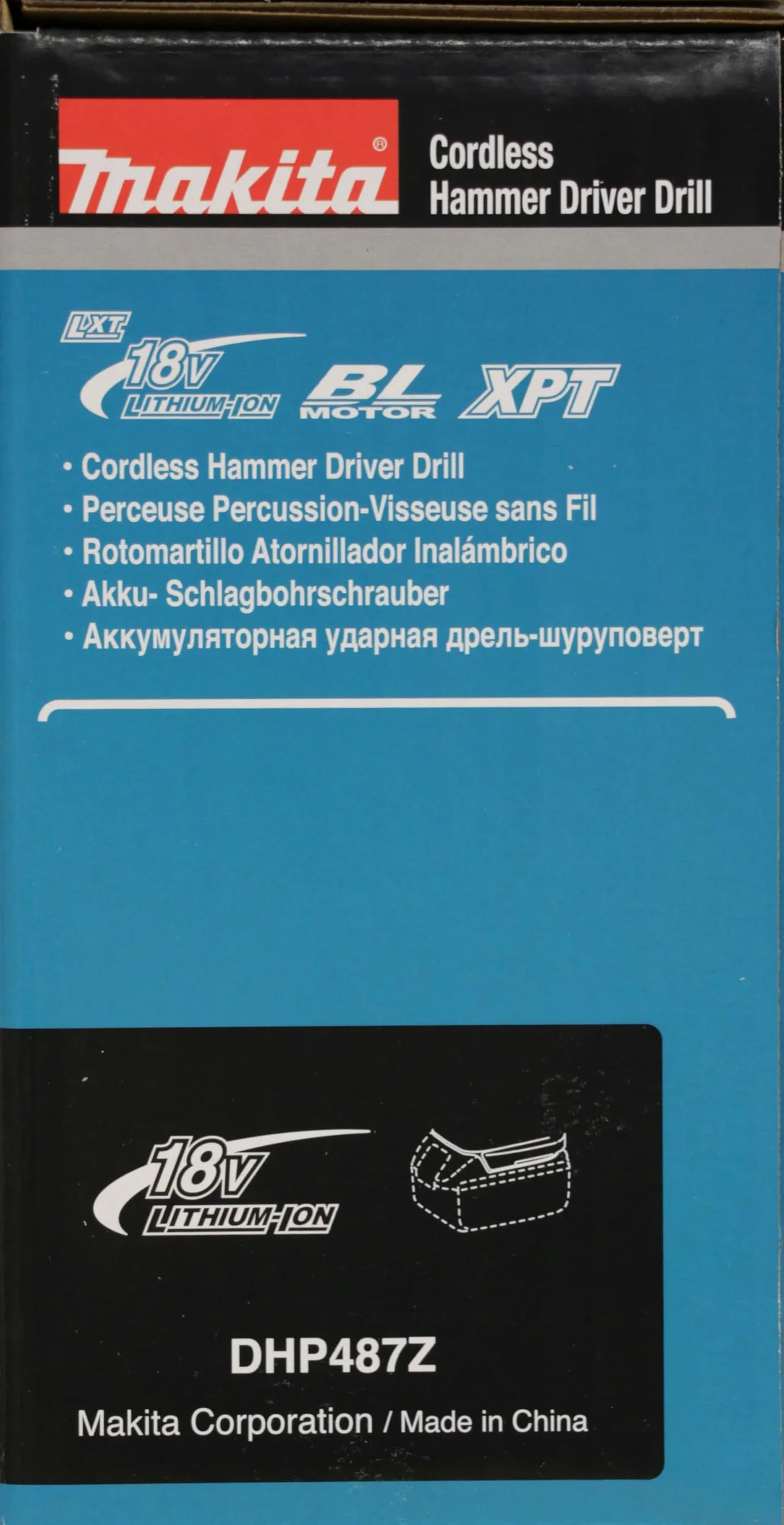 Makita Dhp487Z Wiertarko-Wkrętarka, Czarny/Zielony, ‎16.4 x 8.1 x 24.8 cm; 1.3 kg