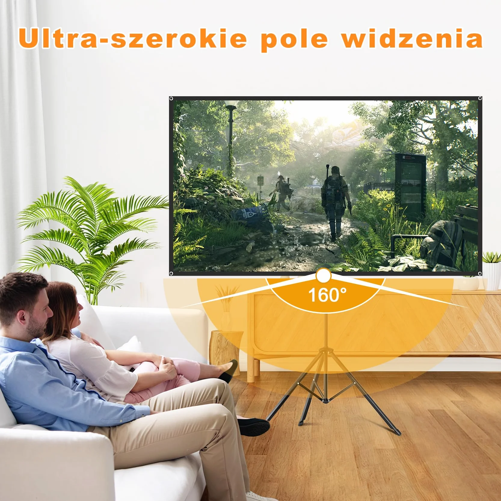 VISULAPEX 80" Ekran Projekcyjny 4K HD 16:9 ze Stojakiem