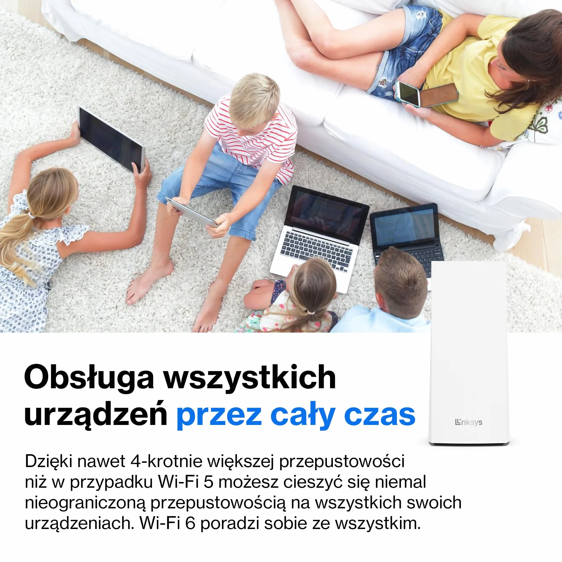 Linksys Velop MX8400 Wi-Fi 6 Mesh System AX4200 router do 525 m2 biały 2 szt.