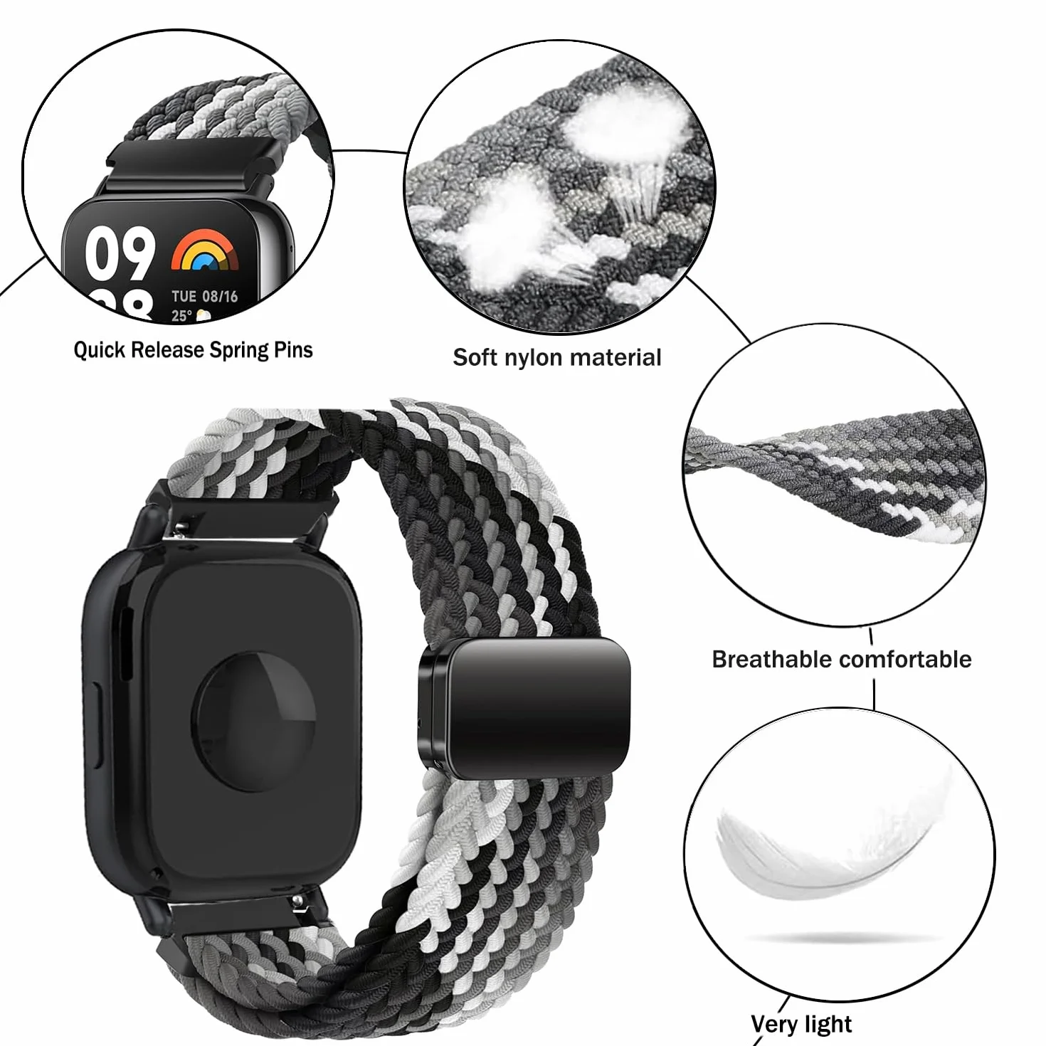 Nylonowa pleciona opaska 22mm do Xiaomi Redmi Watch 5 Lite/5 Active