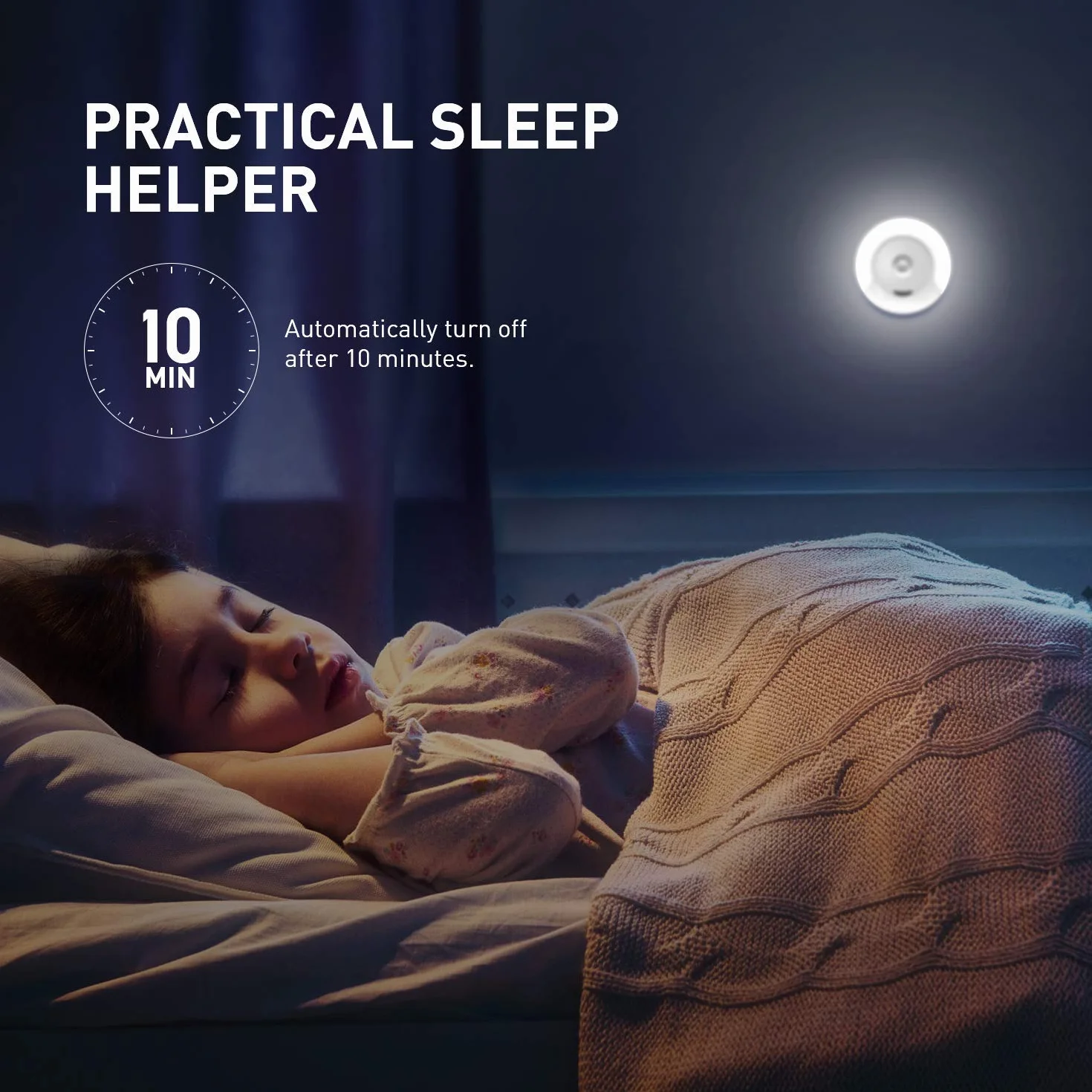 Lampka nocna LED do karmienia, gniazdko, ściemniana, światło do spania, pilot zdalnego sterowania, 11 poziomów jasności, nastrojowe światło dla dzieci i dorosłych