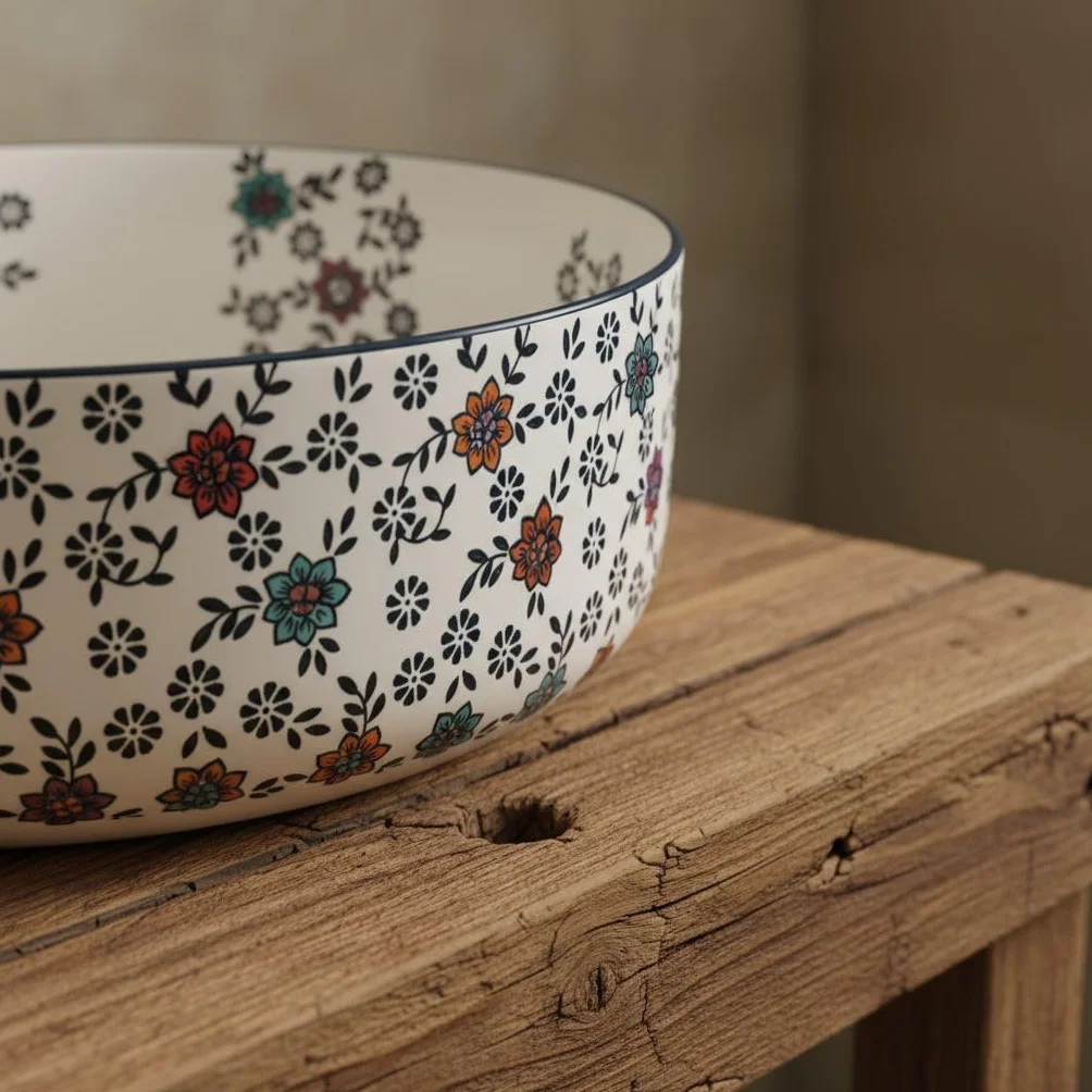 Rea, Ceramiczna Umywalka Nablatowa Stefania Fiori, Biała, 36 X 36 X 12 Cm