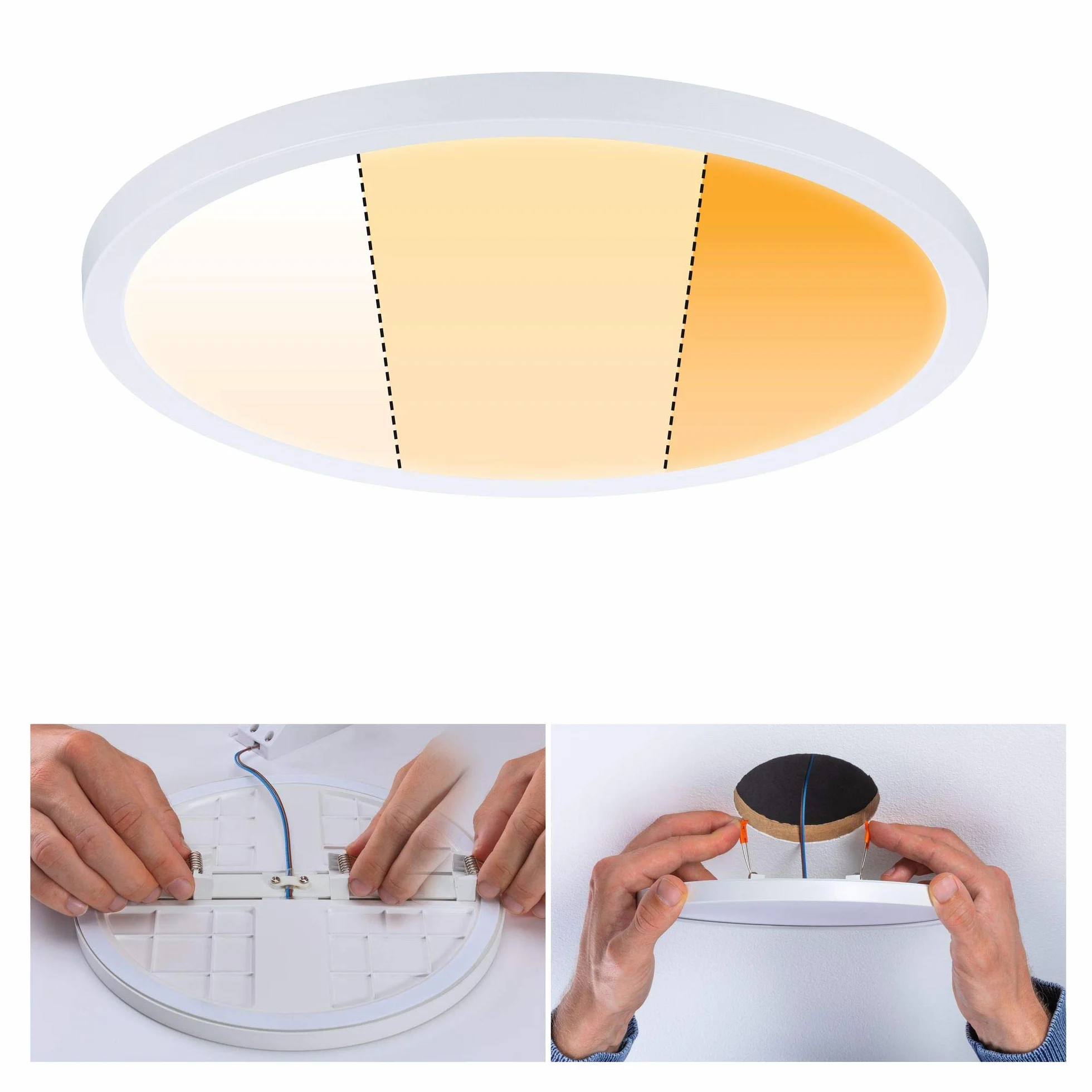 Paulmann 92990 panel LED oprawa wpusz. Areo VariFit IP44 ściem. 3-stopniowo 230mm okrągła w kompl. 1x16 W ściemn. biały mat tw. szt. 2000 K