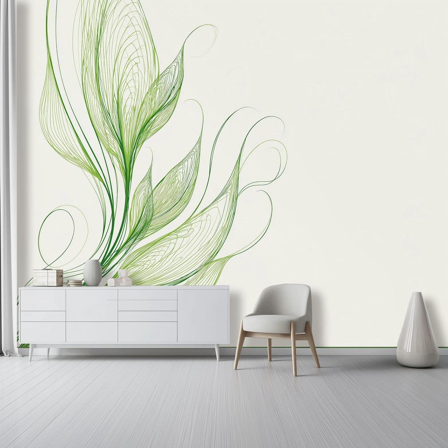 Fototapeta dziecięca włóknina płynne linie gigantyczny plakat nowoczesny minimalistyczny styl dekoracja ścienna 3D panorama idealna do sypialni dziecięcej 400 x 280 cm
