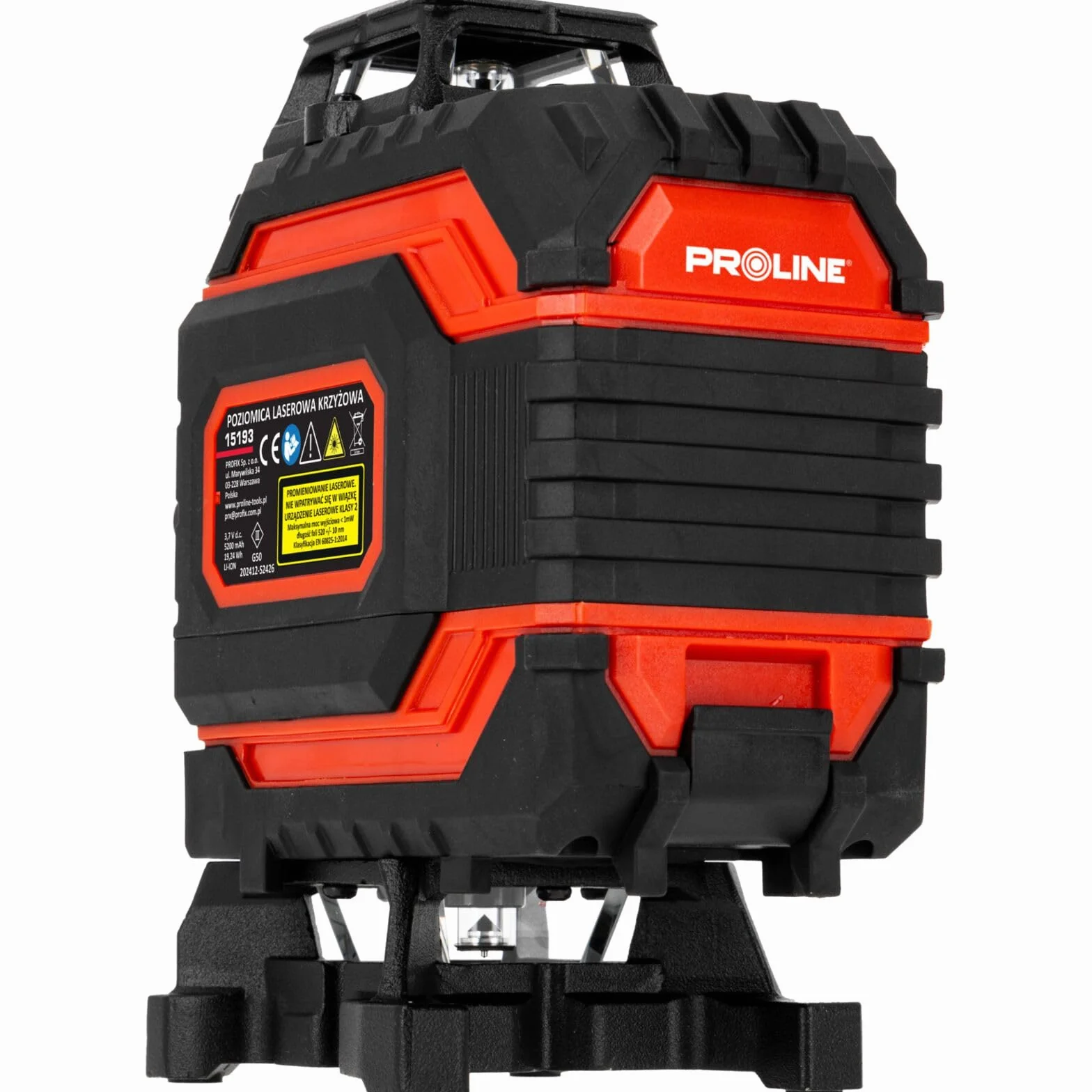 PROLINE Poziomnica laserowa 15193 25 m zielona 4D, 1.5 mm/5 m, IP54, CE, Li-Ion