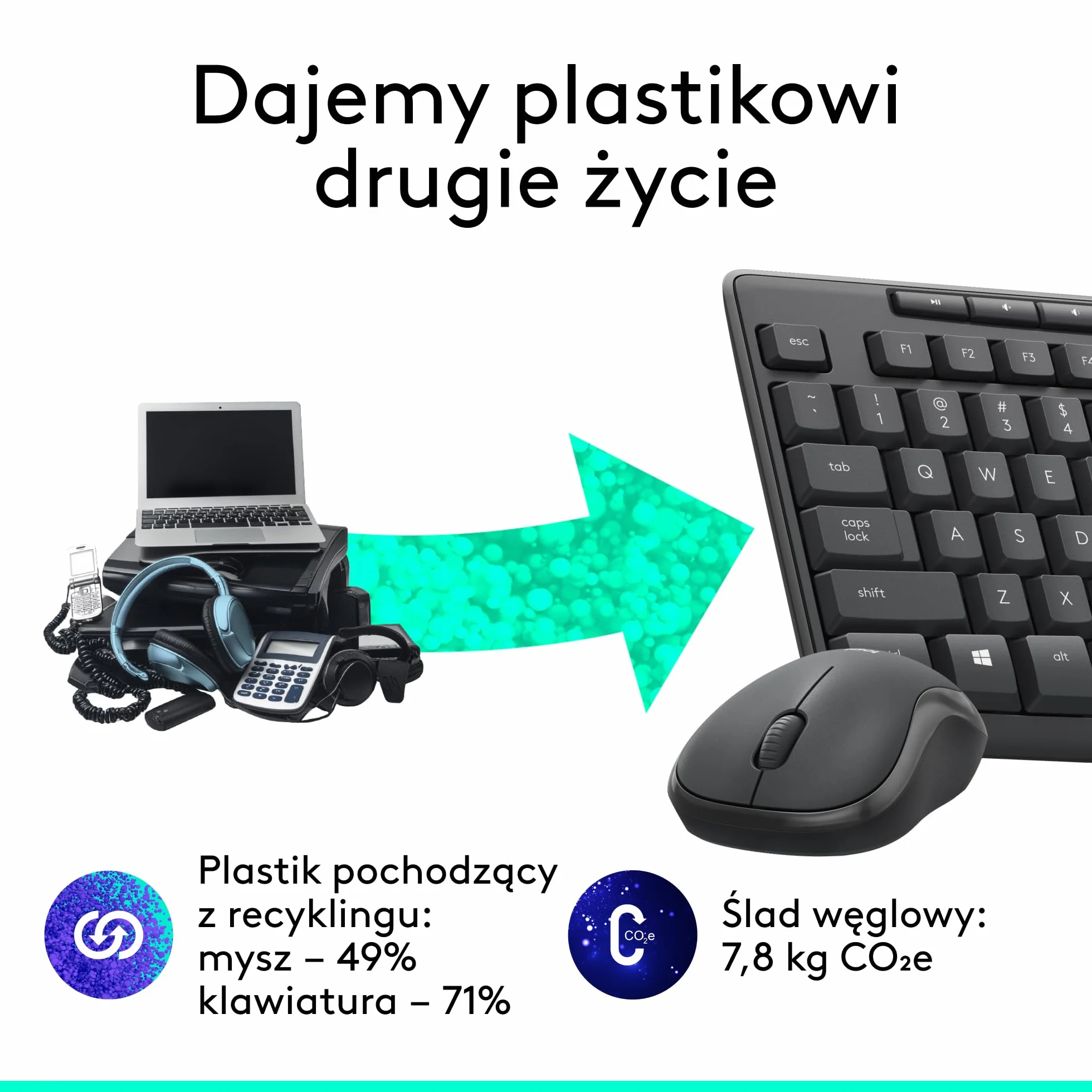 Logitech MK295 Silent, zestaw myszy i klawiatury bezprzewodowej, SilentTouch, QWERTY US Intl - Szary