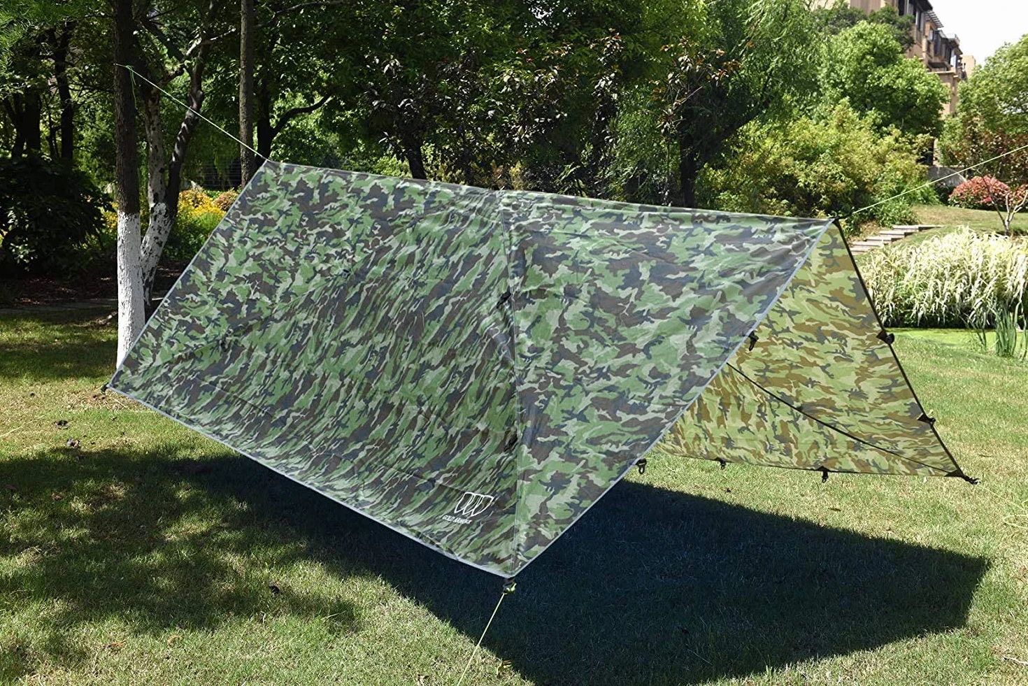 Gold Armour Rainfly Tarp do hamaka, wysokiej jakości osłona przeciwdeszczowa 4,5 m/ 3,5 m/ 3 m/ 2,5 m, wodoodporny, ultralekki sprzęt survivalowy i akcesoria do namiotu (moro, 3,5 × 3 m)