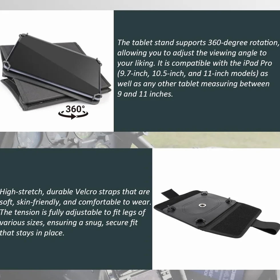 Nakolannik pilota, zawiera aluminiową podkładkę. Pasuje do iPada Pro 9,7", 10,5", 11", iPad i iPad Air 1/2/3/4/5/6 i wszelkich innych tabletów 9"-11"