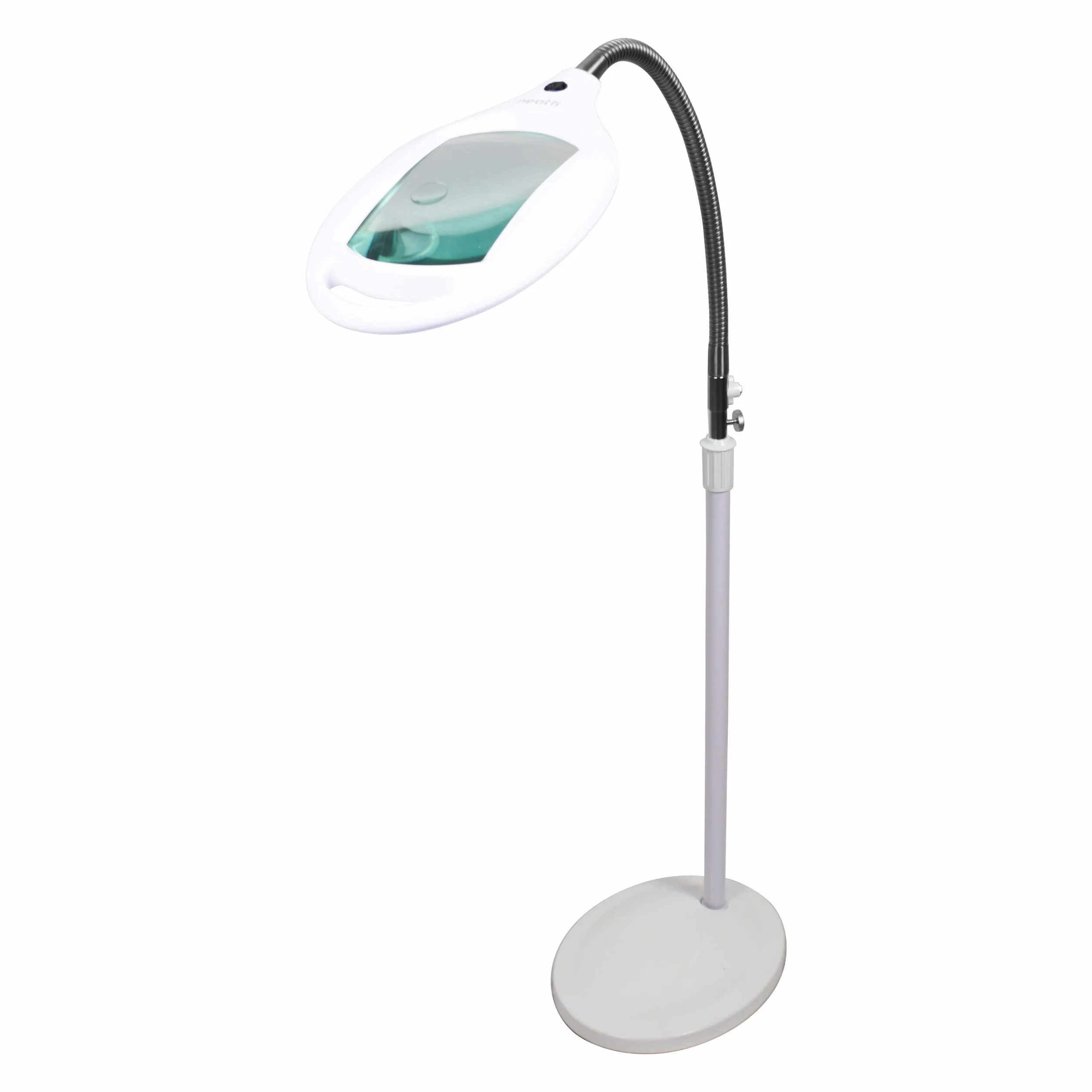 Neatfi Lampa podłogowa Elite HD Bifocal Super LED, soczewki o powiększeniu 3/12 dioptrii, temperatura barwowa 6500K, 42 diody LED SMD, regulowany szyjowy przegub, wysokość dostosowalna (biała)