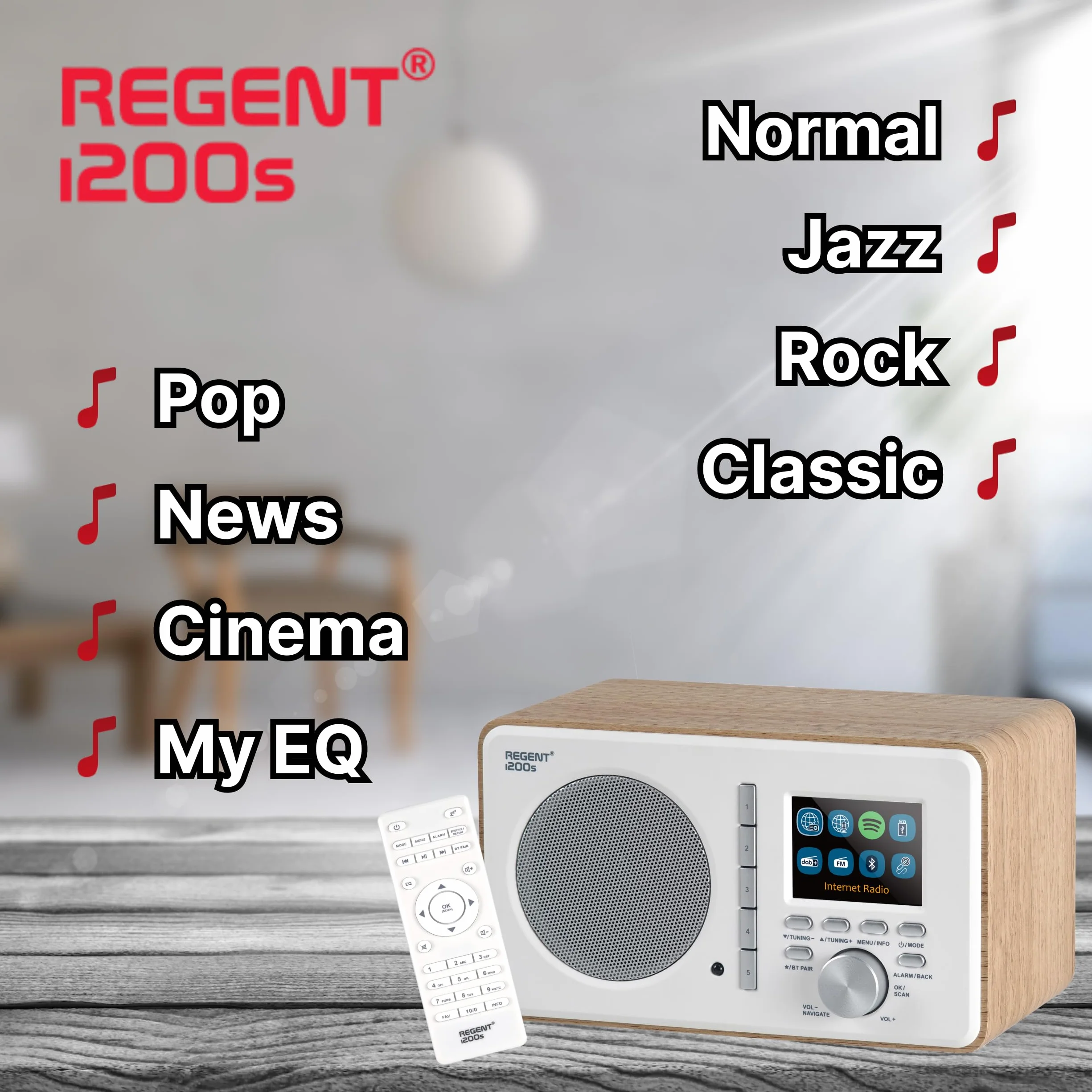 Ferguson Regent i200s Radio internetowe WLAN Bluetooth FM DAB DAB+ Spotify Connect Budzik LCD USB AUX-IN