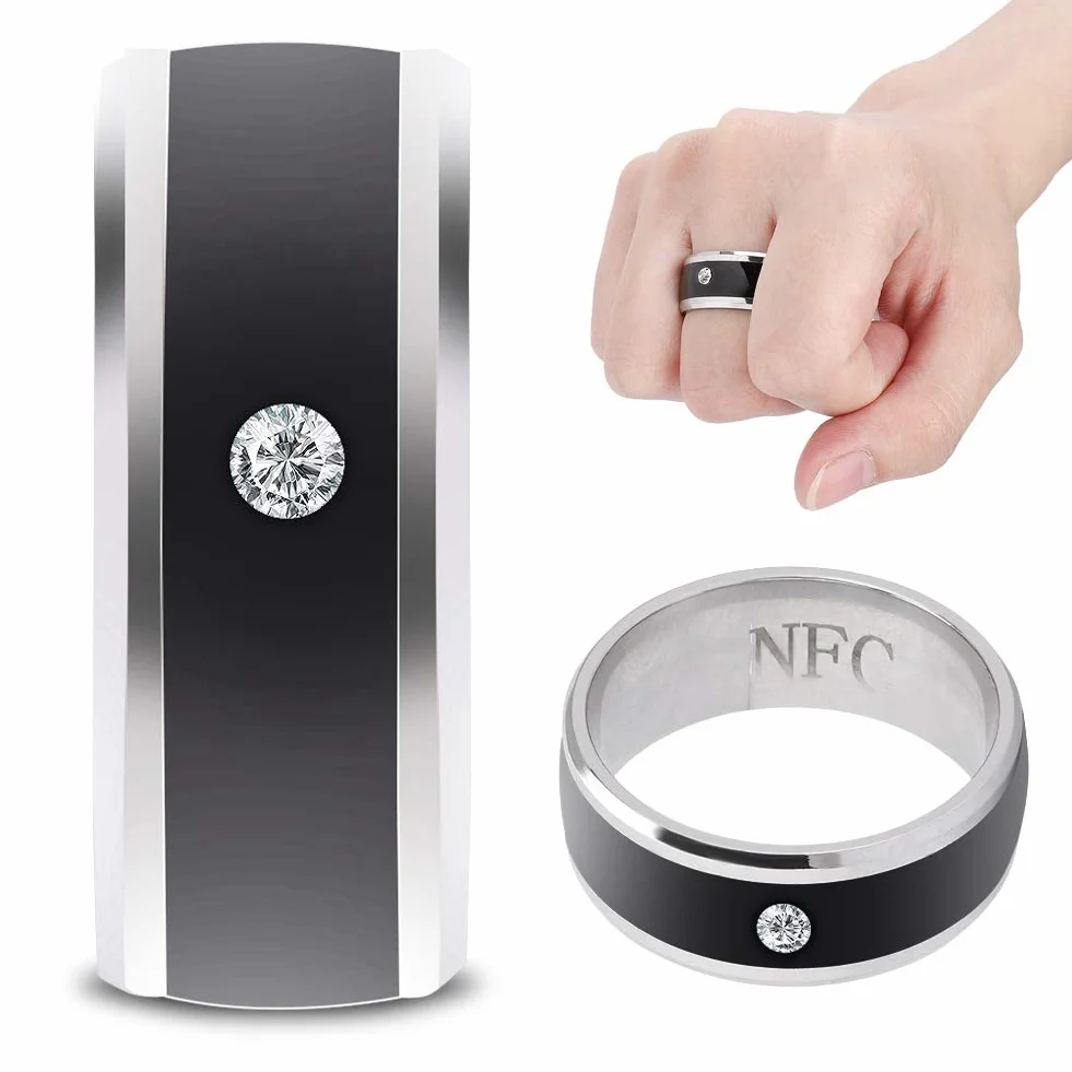 01 Inteligentny Magic Wearable Device - wielofunkcyjny Smart Ring z czułym chipem NFC do telefonów komórkowych (rozmiar 11, 12)