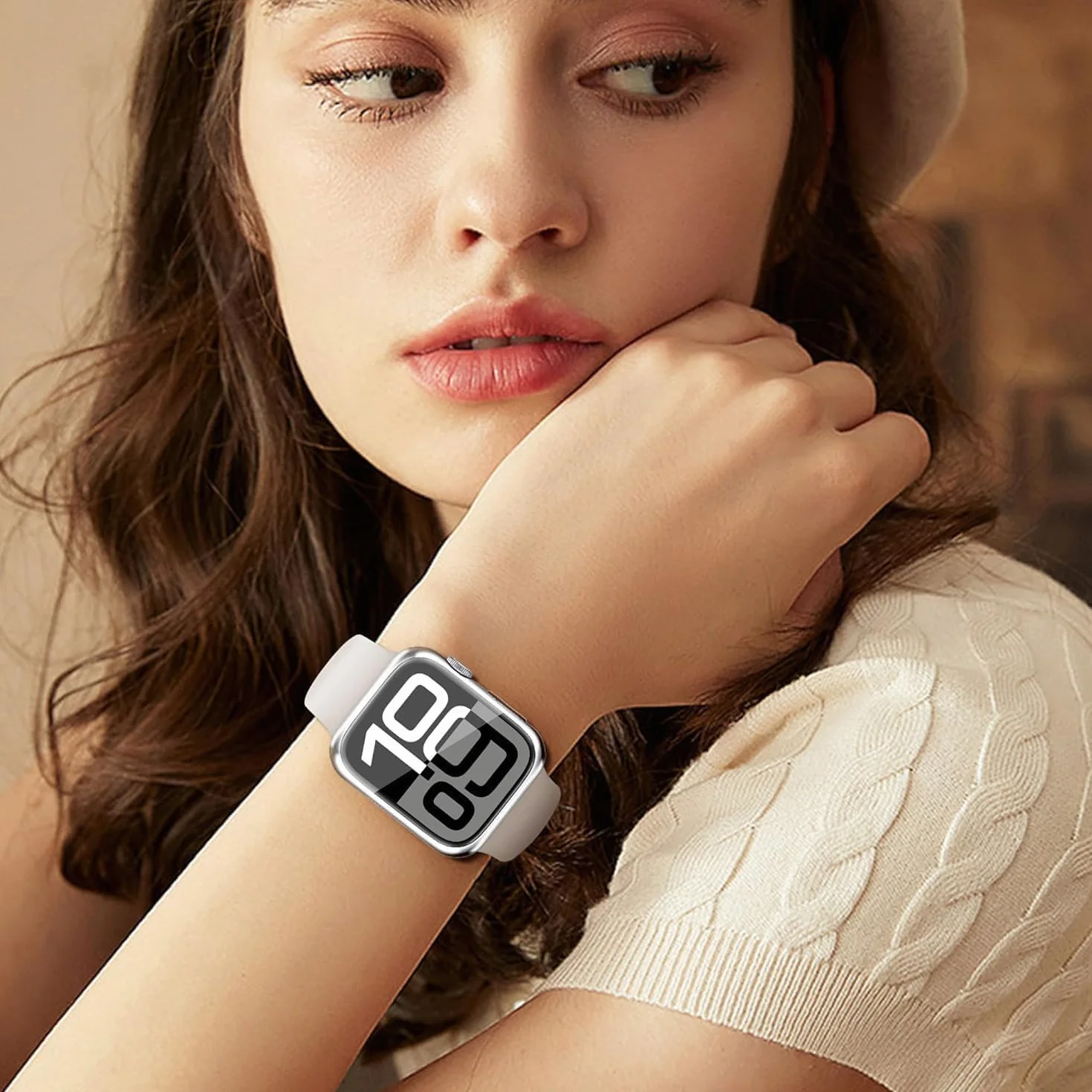 ivoler 3-częściowy przezroczysty silikonowy pokrowiec do Apple Watch 42 mm (seria 11/10) – pełne pokrycie ekranu, miękki TPU, folia ochronna na ekran