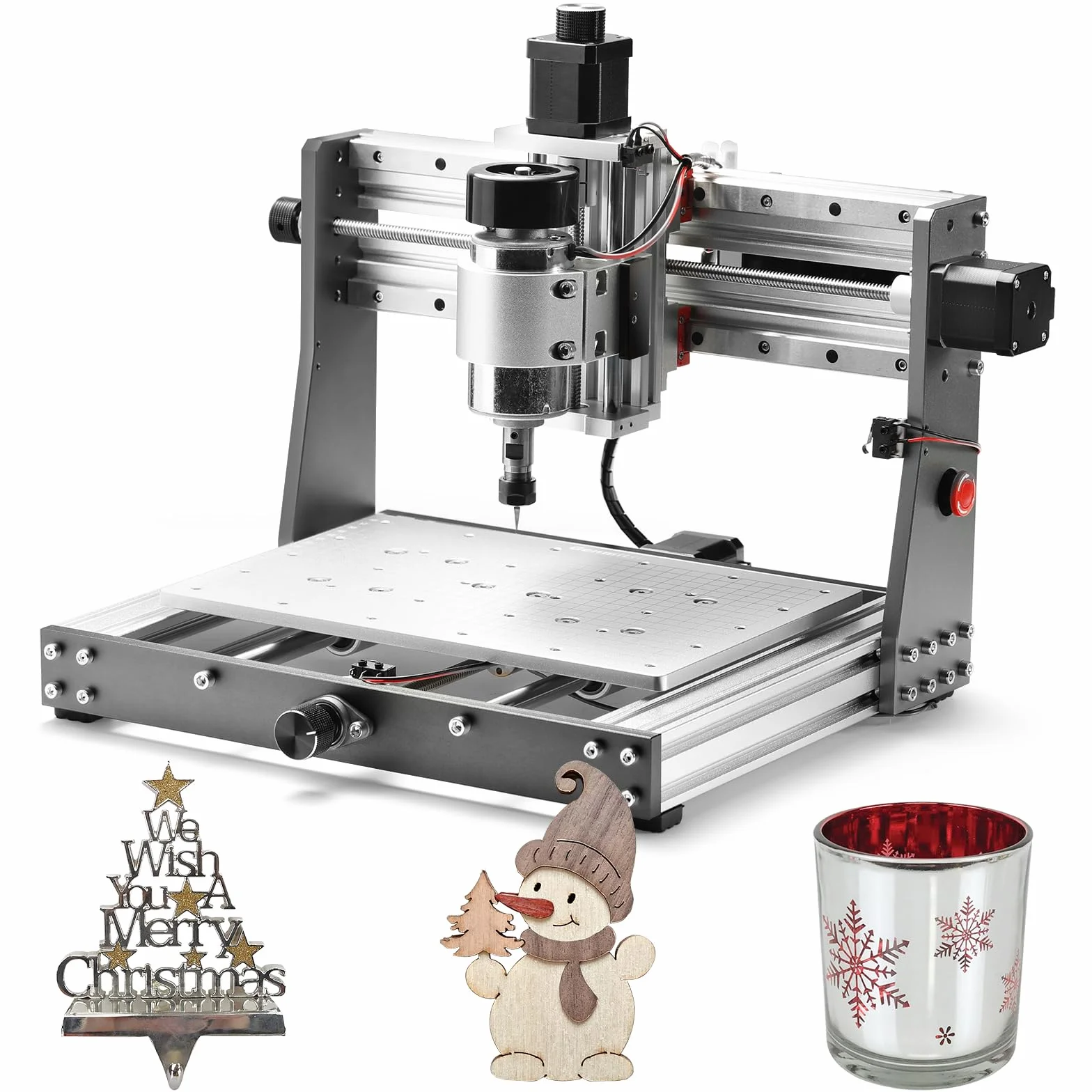 Genmitsu 3020-PRO MAX V2 Frezarka CNC do rzeźbienia metalu i innych, kontroler offline GRBL z wyłącznikami krańcowymi i zatrzymaniem awaryjnym, efektywny obszar roboczy XYZ 300 x 205 x 78 mm