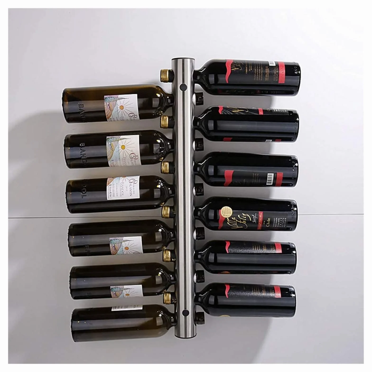 Stojak na wino Uchwyt na butelkę wina w stylu vintage ze stali nierdzewnej Łatwy do umieszczenia Przechowywanie wina Montaż naścienny / 8 motyki / 8 motyki (kolor: 8 motyki, rozmiar: 8 motyki) needed