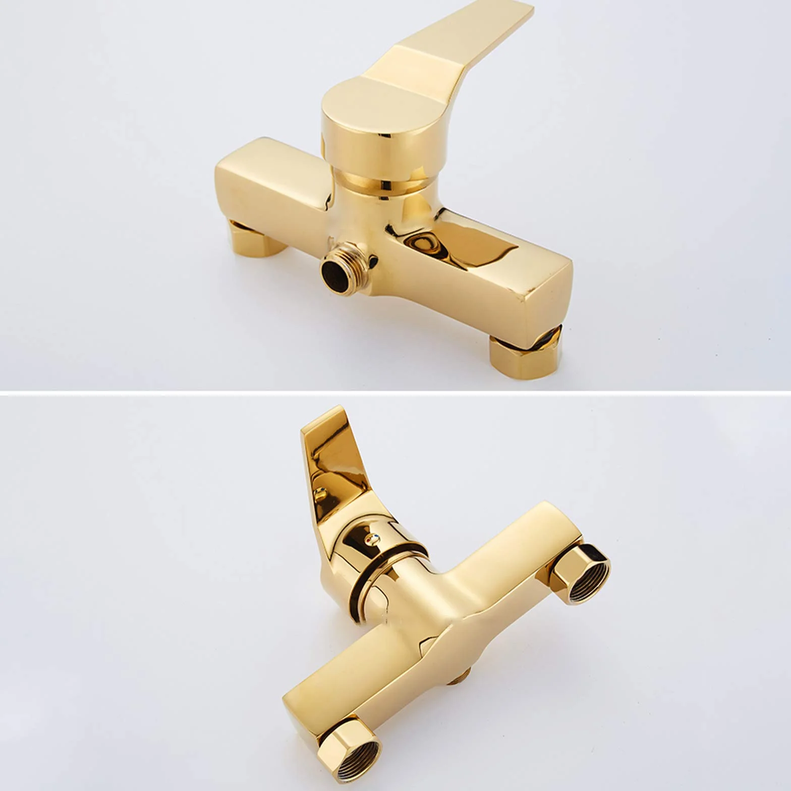 Bateria wannowa Złota bateria wannowa z zimną i ciepłą wodą, jednouchwytowa bateria napełniająca wannę Mosiężna bateria wannowa Bateria ścienna z mieszaczem i słuchawką prysznicową
