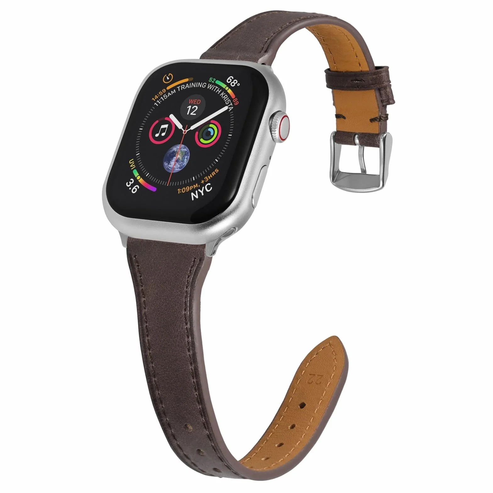 Anbeer Ultracienkie skórzane paski do Apple Watch damskie