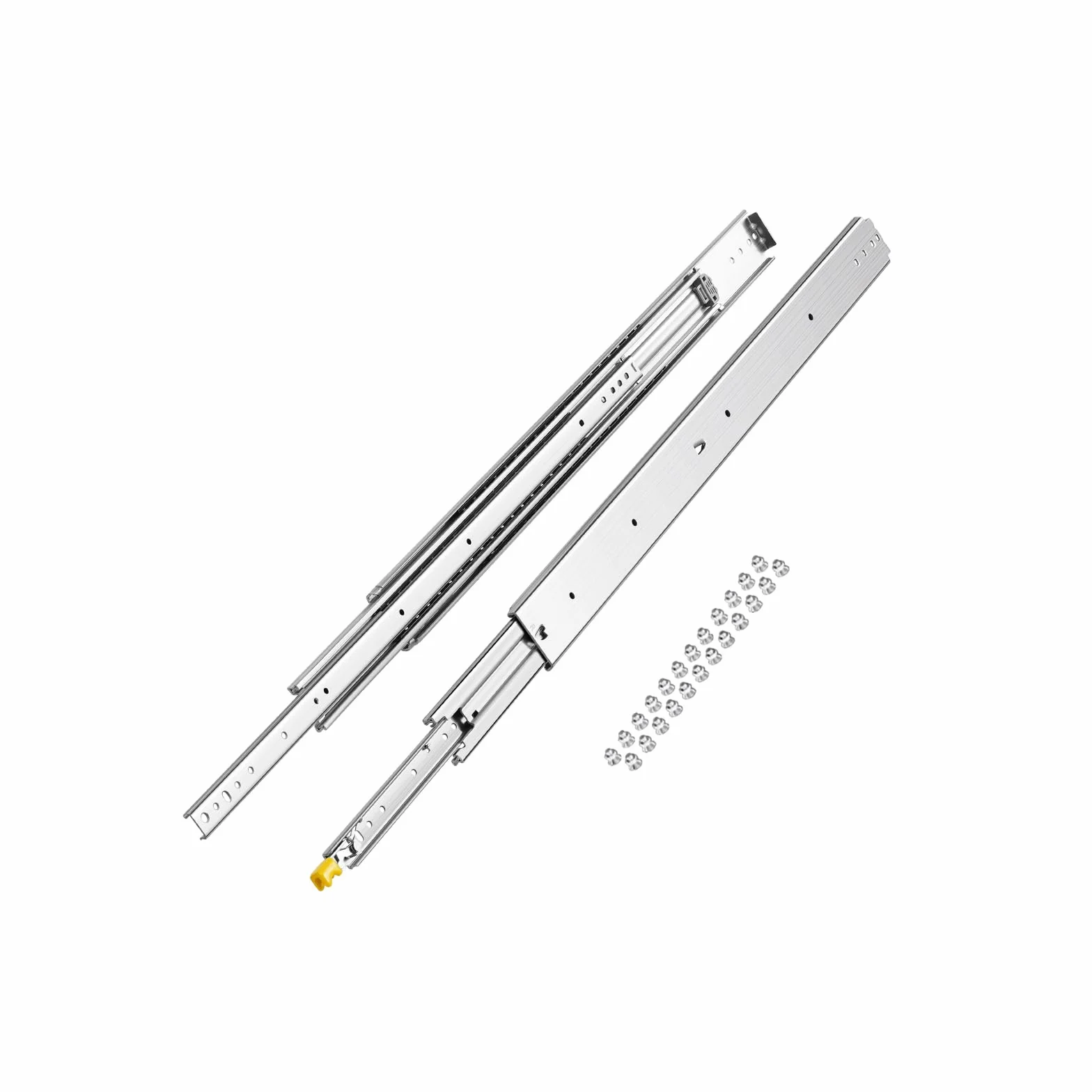 VEVOR 1 para prowadnic do szuflad z pełnym wysuwem 16, 18, 20, 24, 30, 35, 37,4, 59, 24, 32, 36, 40, 48, 152.4 cm, nośność 226.8 kg, łożysko kulkowe z blokadą boczną szyną do szuflady